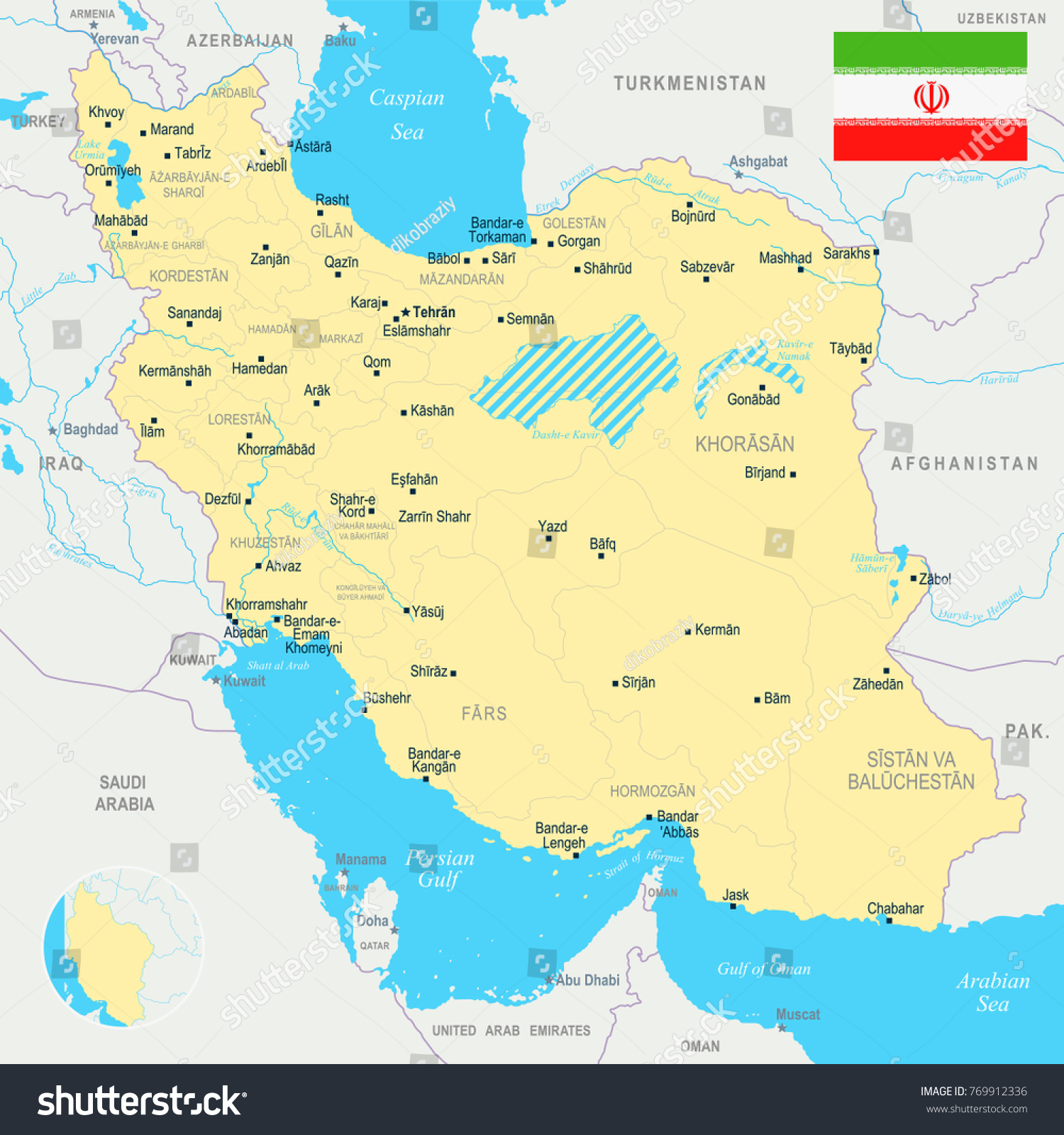 иран на карте мира на русском языке