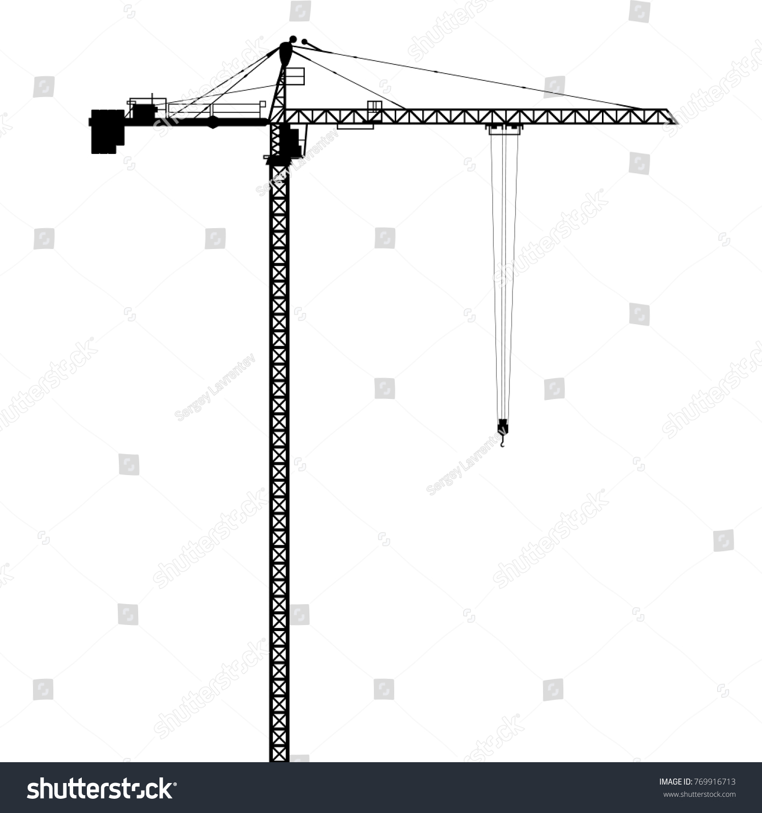 Silhouettes Crane On Building Vector Illustration Stock Vector (Royalty ...