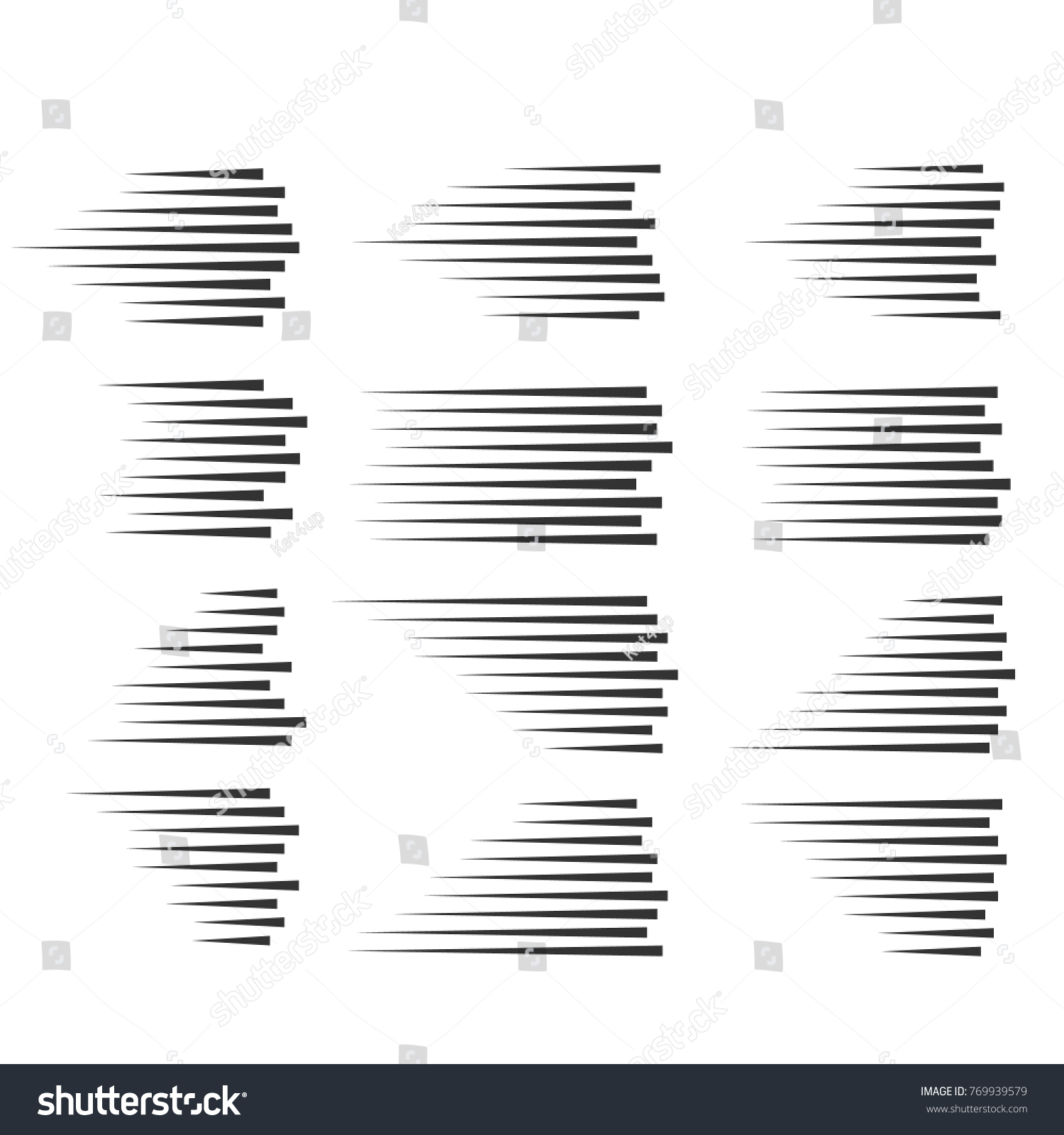 Speed Lines Set Isolated On White Stock Vector (Royalty Free) 769939579 ...