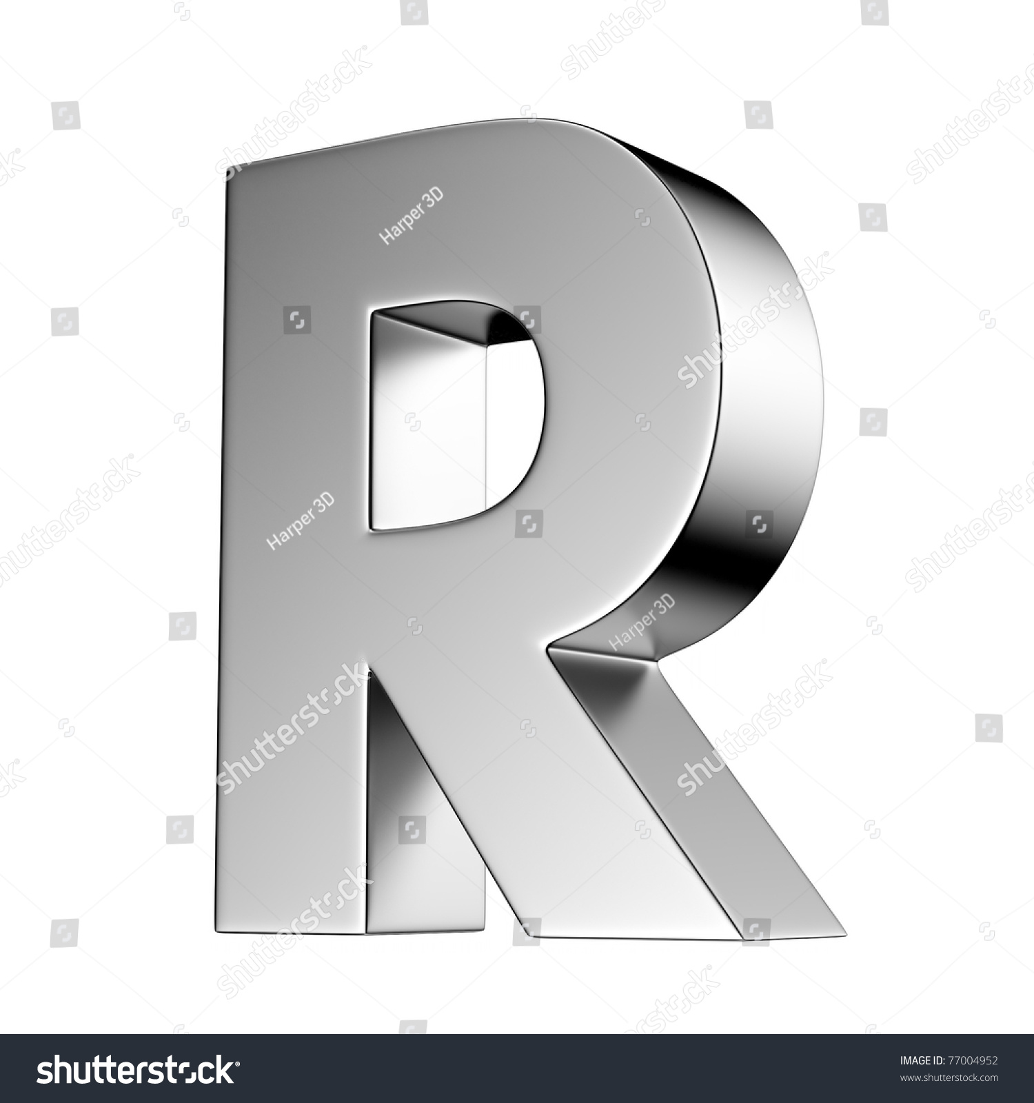 Letter R Chrome Solid Alphabet There Stock Illustration 77004952 ...