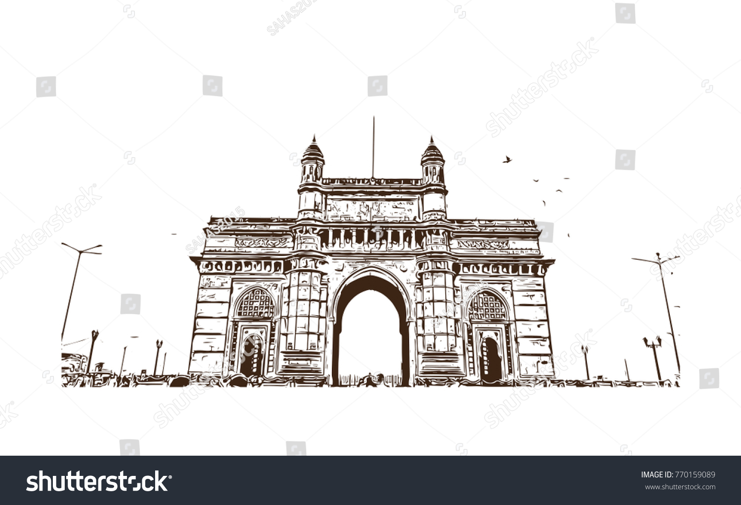 Достопримечательности Мумбаи Индия раскраски