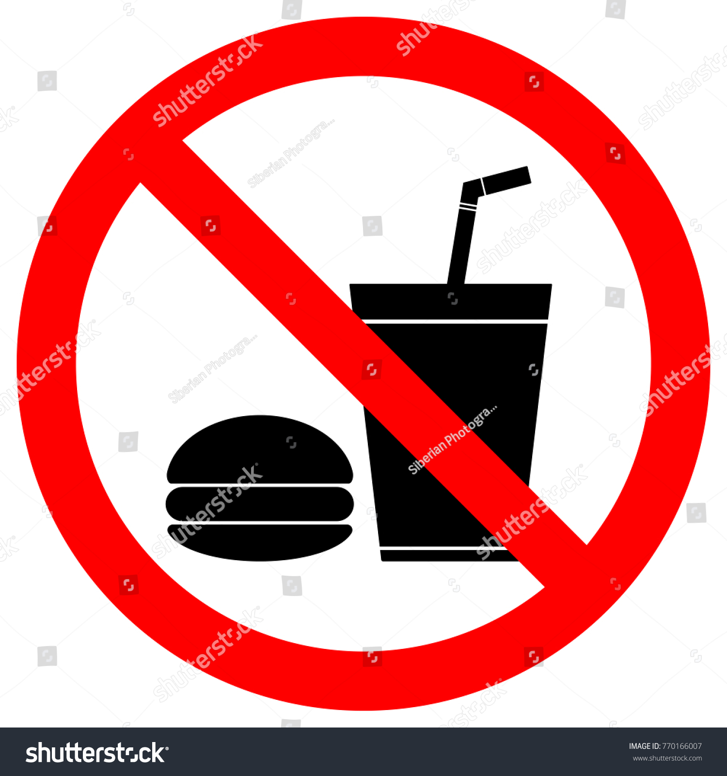 No Food Drinks Sign Paper Cup Stock Vector (Royalty Free) 770166007 ...