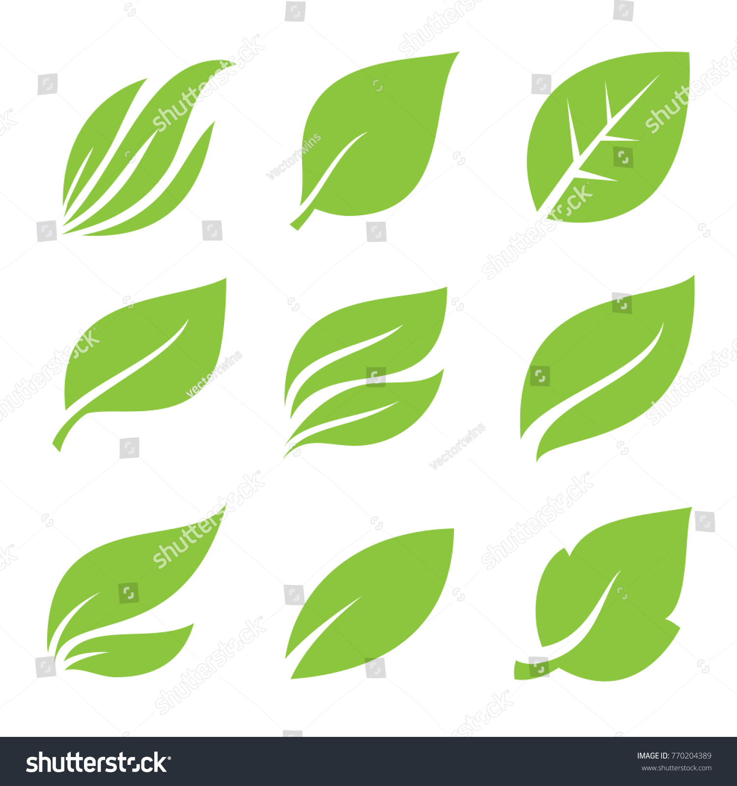 Leaves Icon Set Stock Vector (Royalty Free) 770204389 | Shutterstock