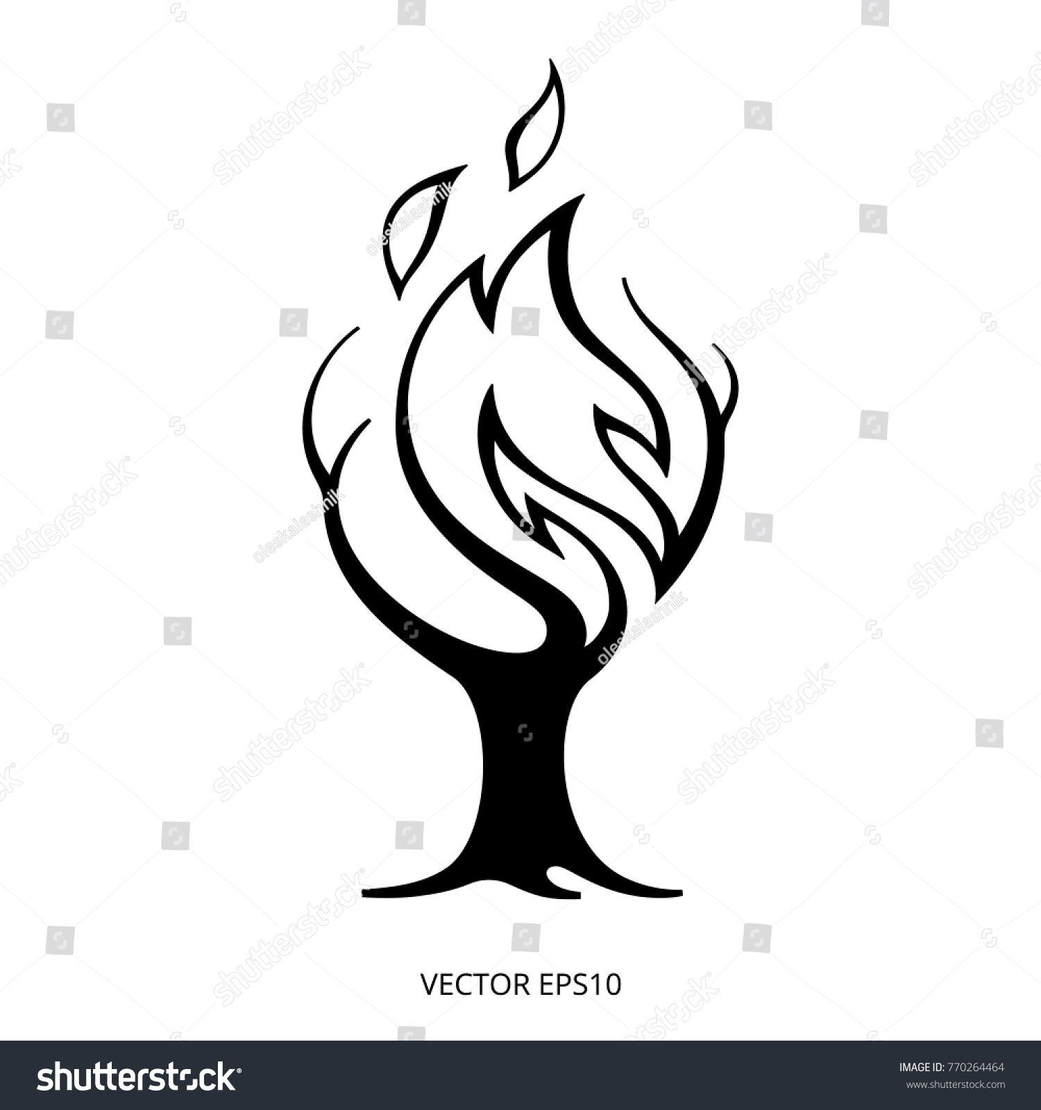 Логотип дерево и огонь