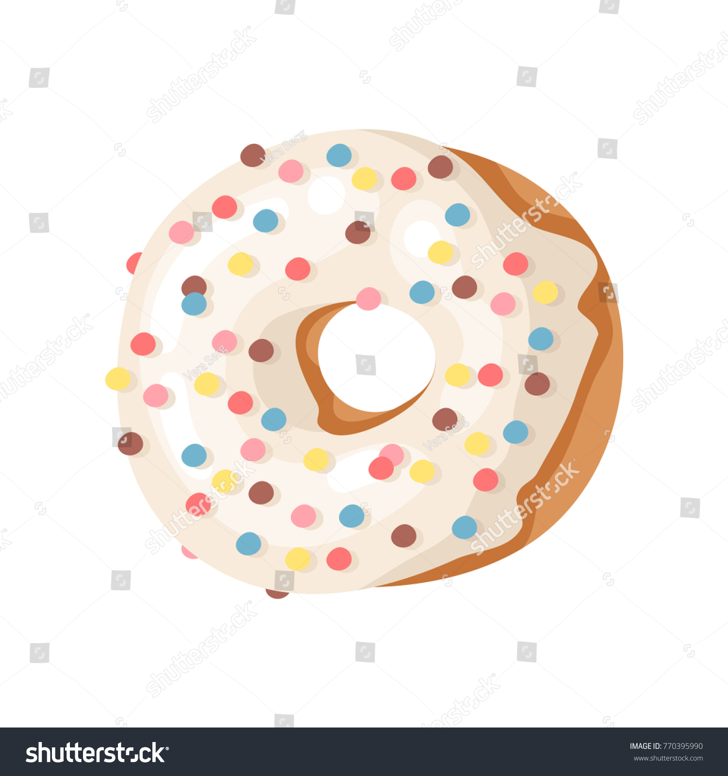 Cartoon Vector Illustration Donut Hand Drawn Stock Vector (Royalty Free ...