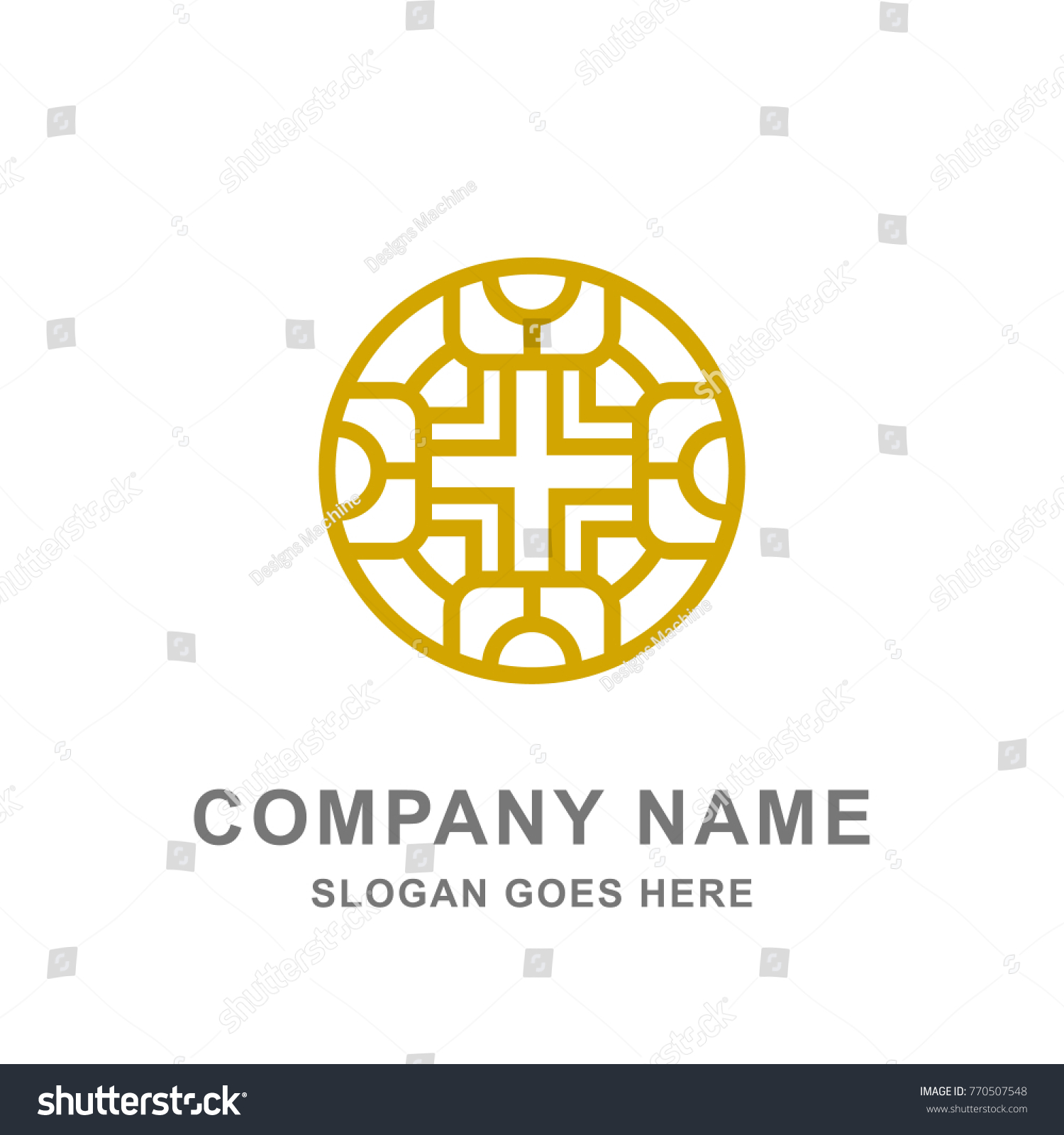 Chinese Round Oriental Ornament Logo Stock Vector (Royalty Free ...