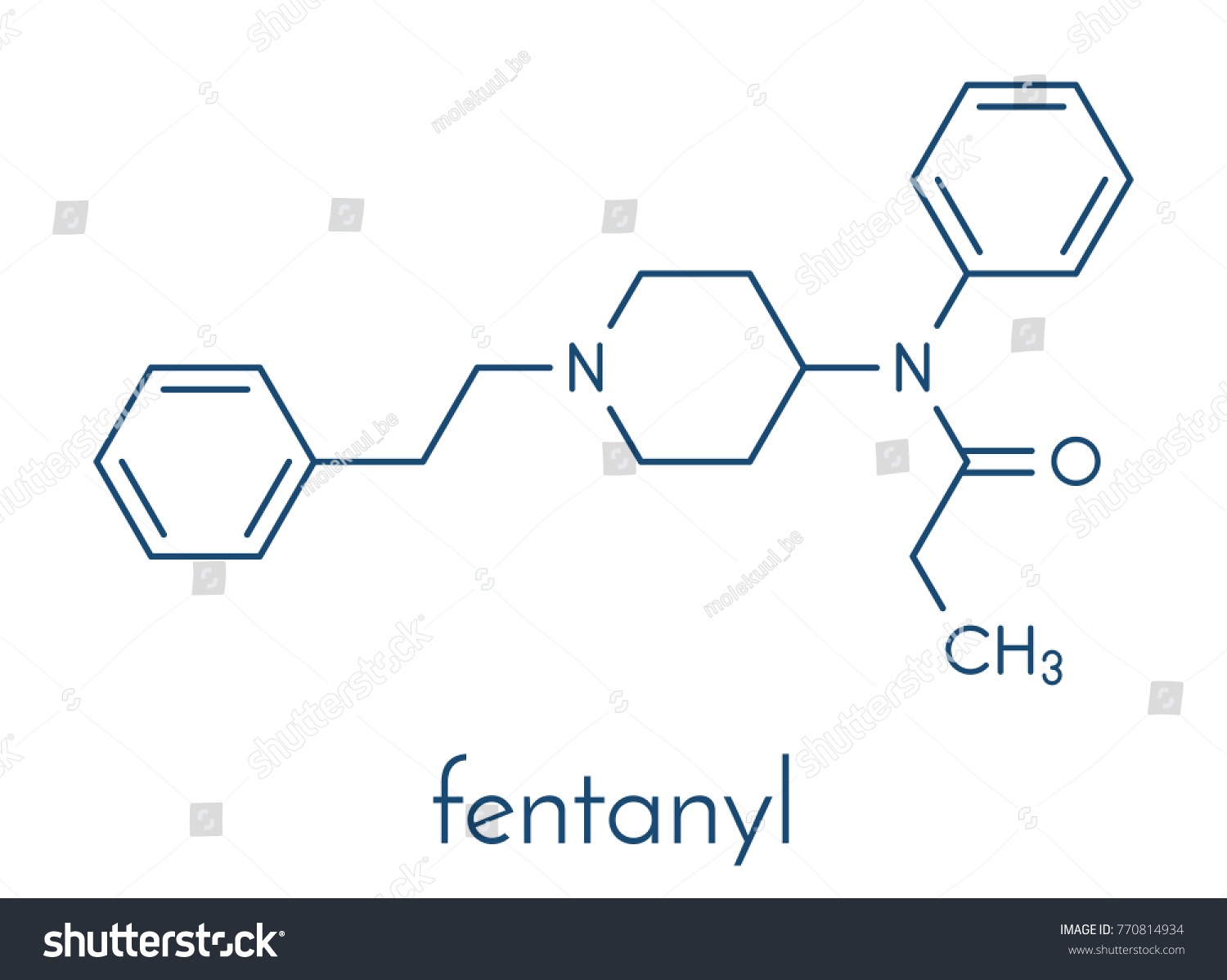 Fentanyl Fentanil Opioid Analgesic Drug Molecule Stock Vector (Royalty ...