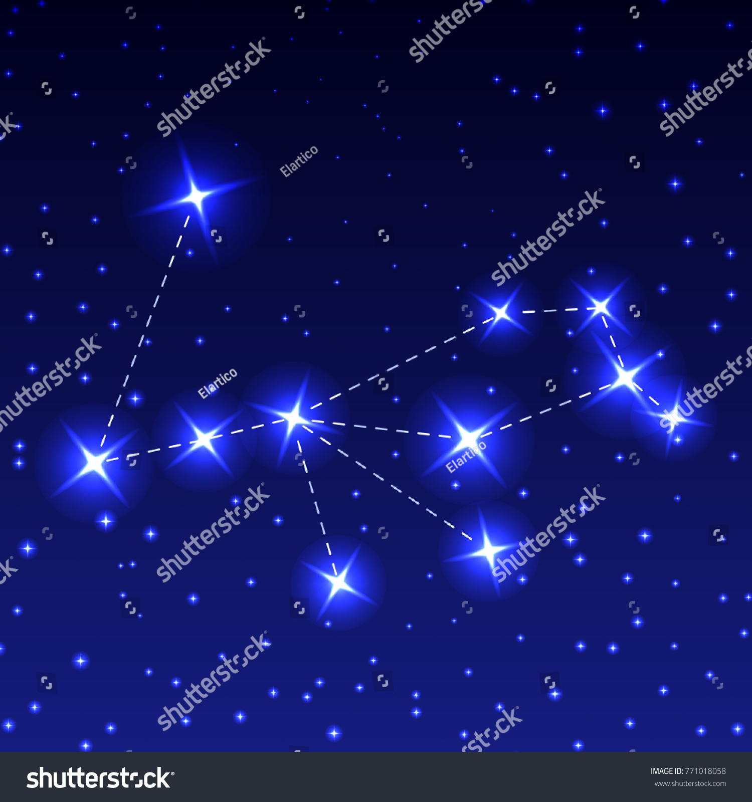 Constellation Peacock Night Starry Sky Vector Stock Vector (Royalty ...