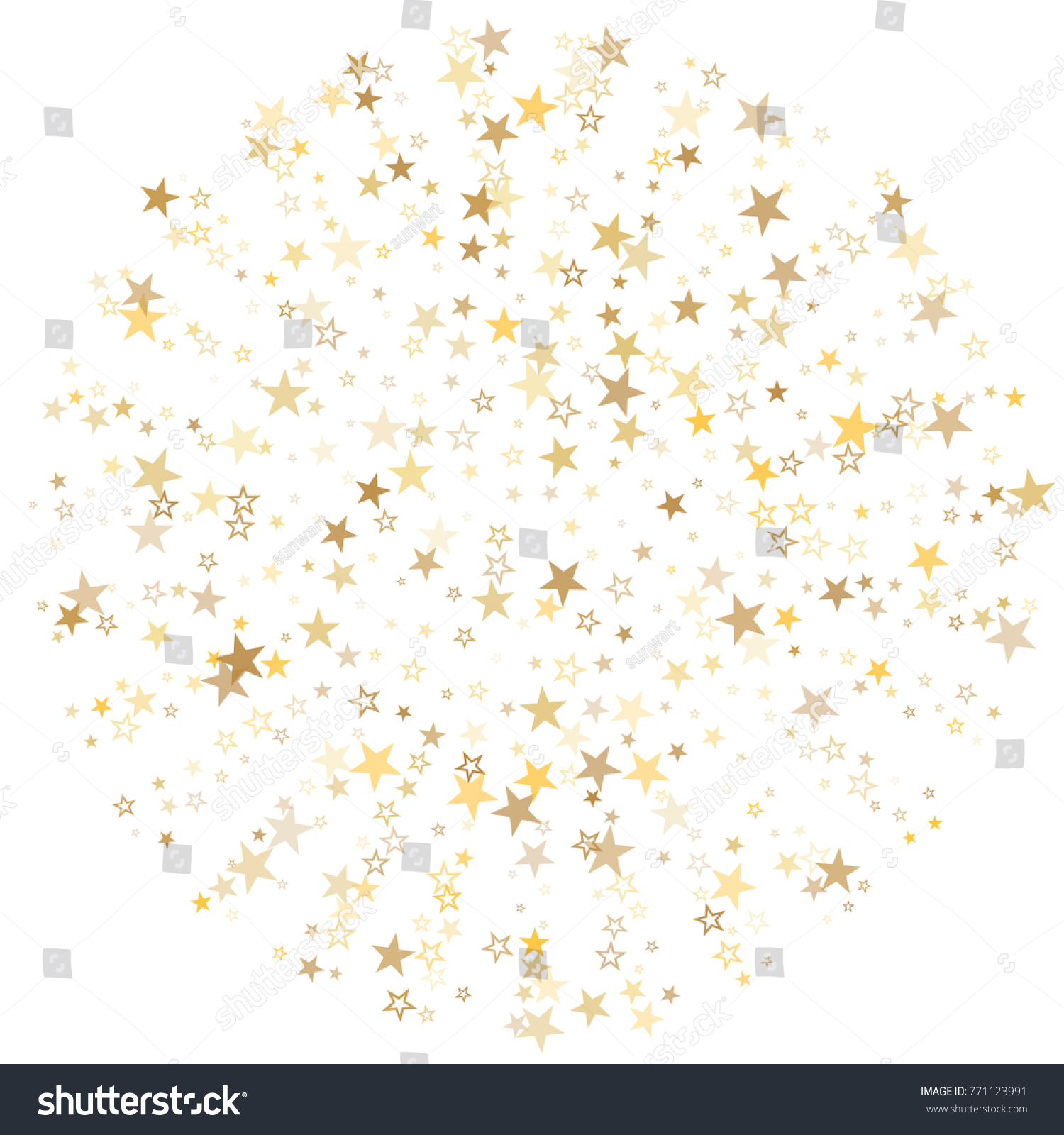 Sparkling Gold Stars Background Golden Sparkles Stock Vector (Royalty ...