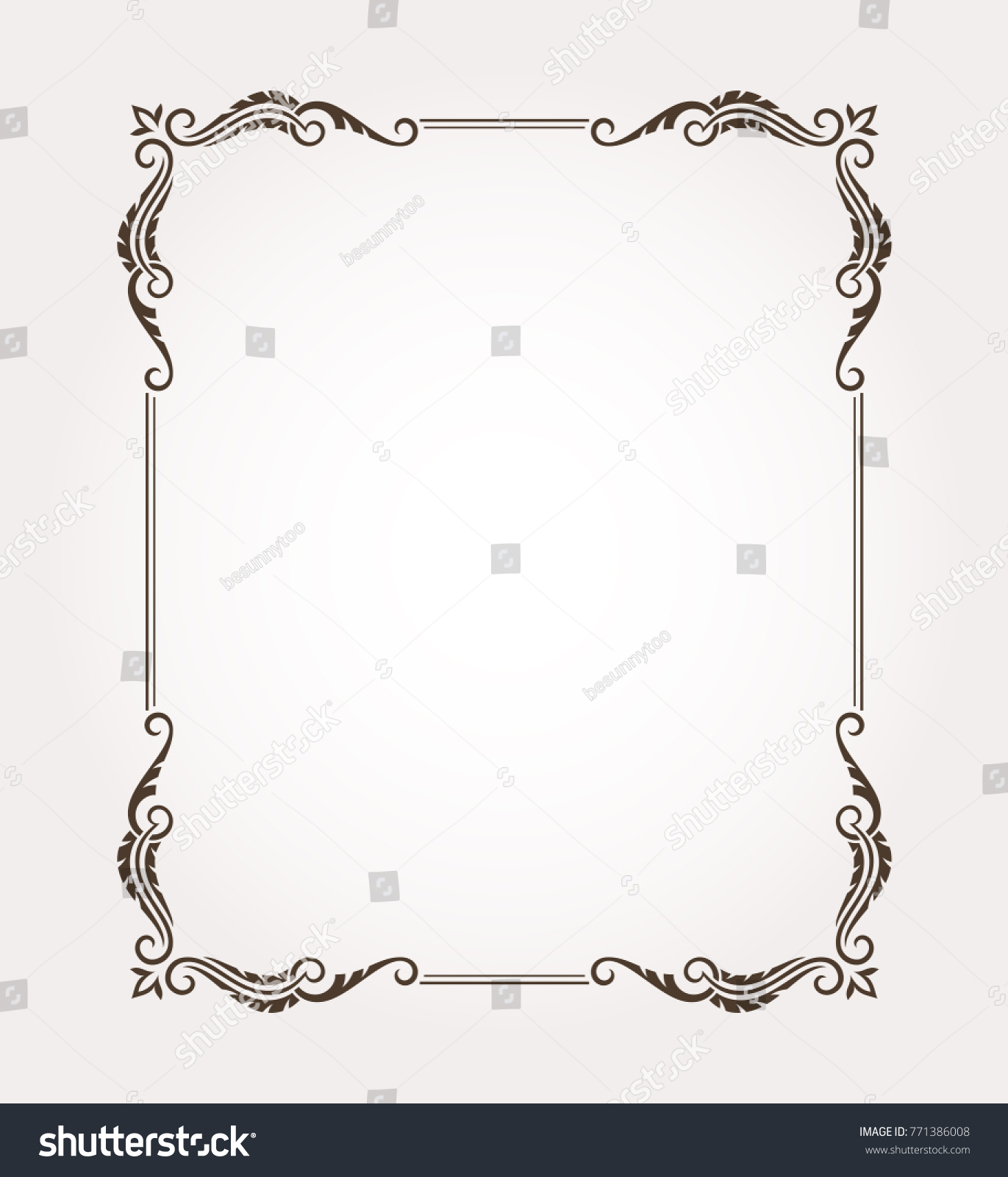 Fancy Frame Border Decorative Ornament Leaves Stock Vector (Royalty ...