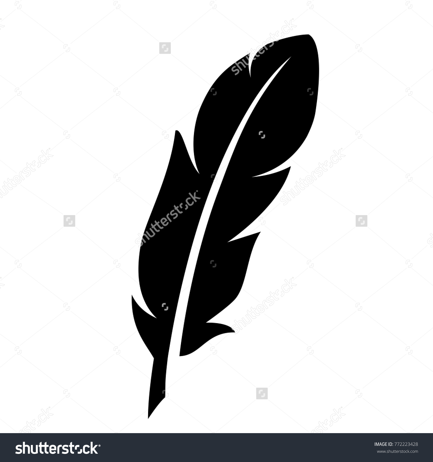 Quill Silhouette Vector Icon Illustration Isolated Stock Vector ...