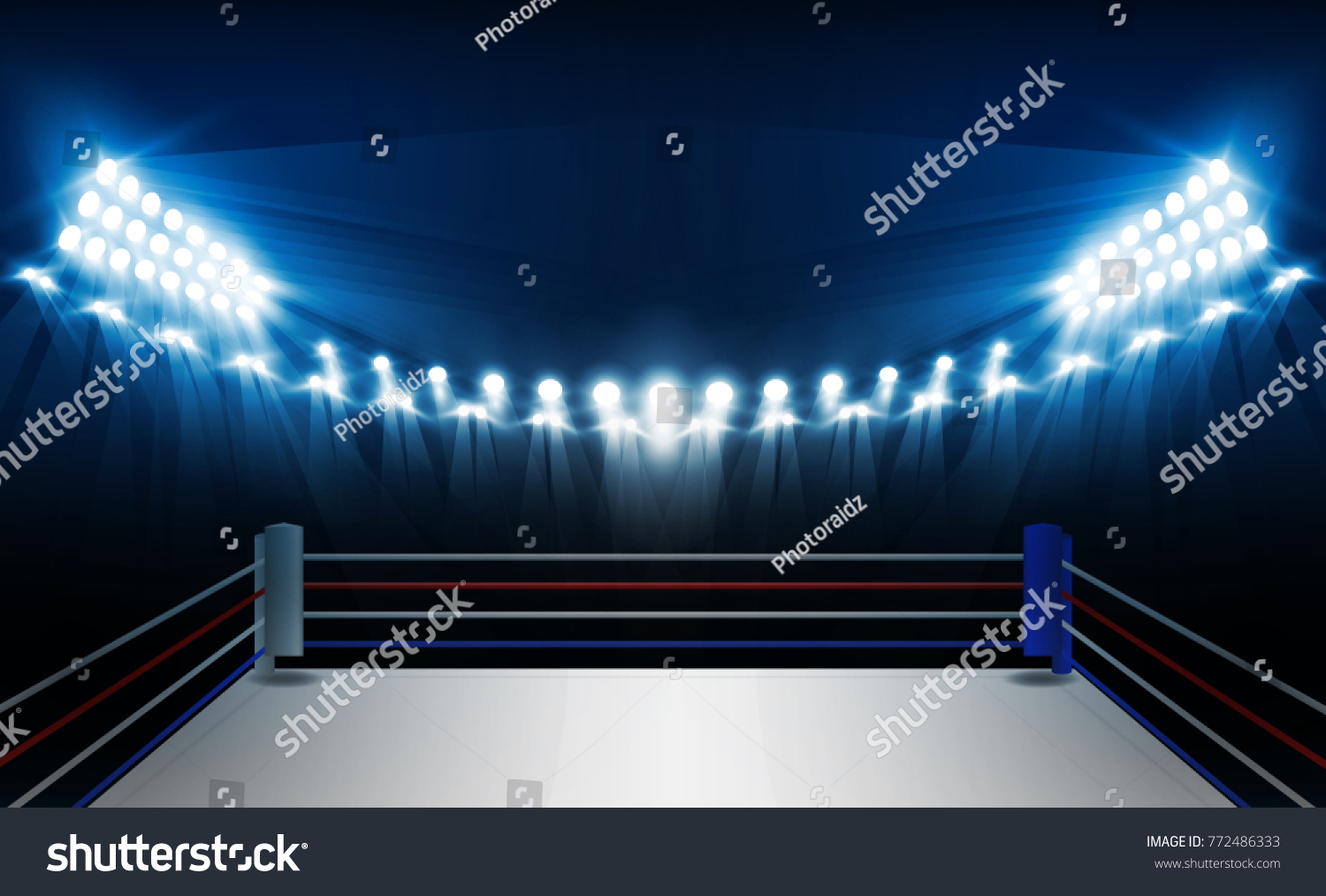 Boxing Ring Arena Floodlights Vector Design Stock Vector (Royalty Free ...