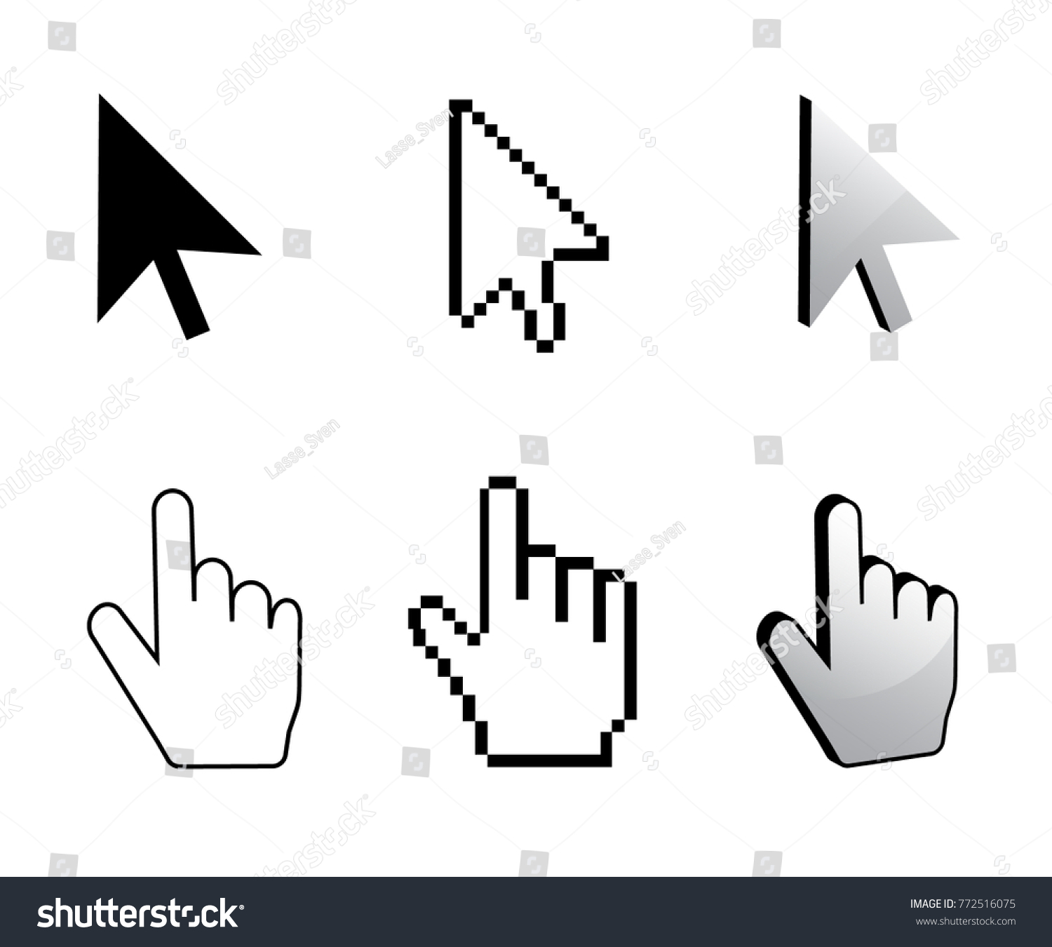 Pixel Cursor Icon Mouse Cursors Big 库存矢量图（免版税）772516075 Shutterstock 4702