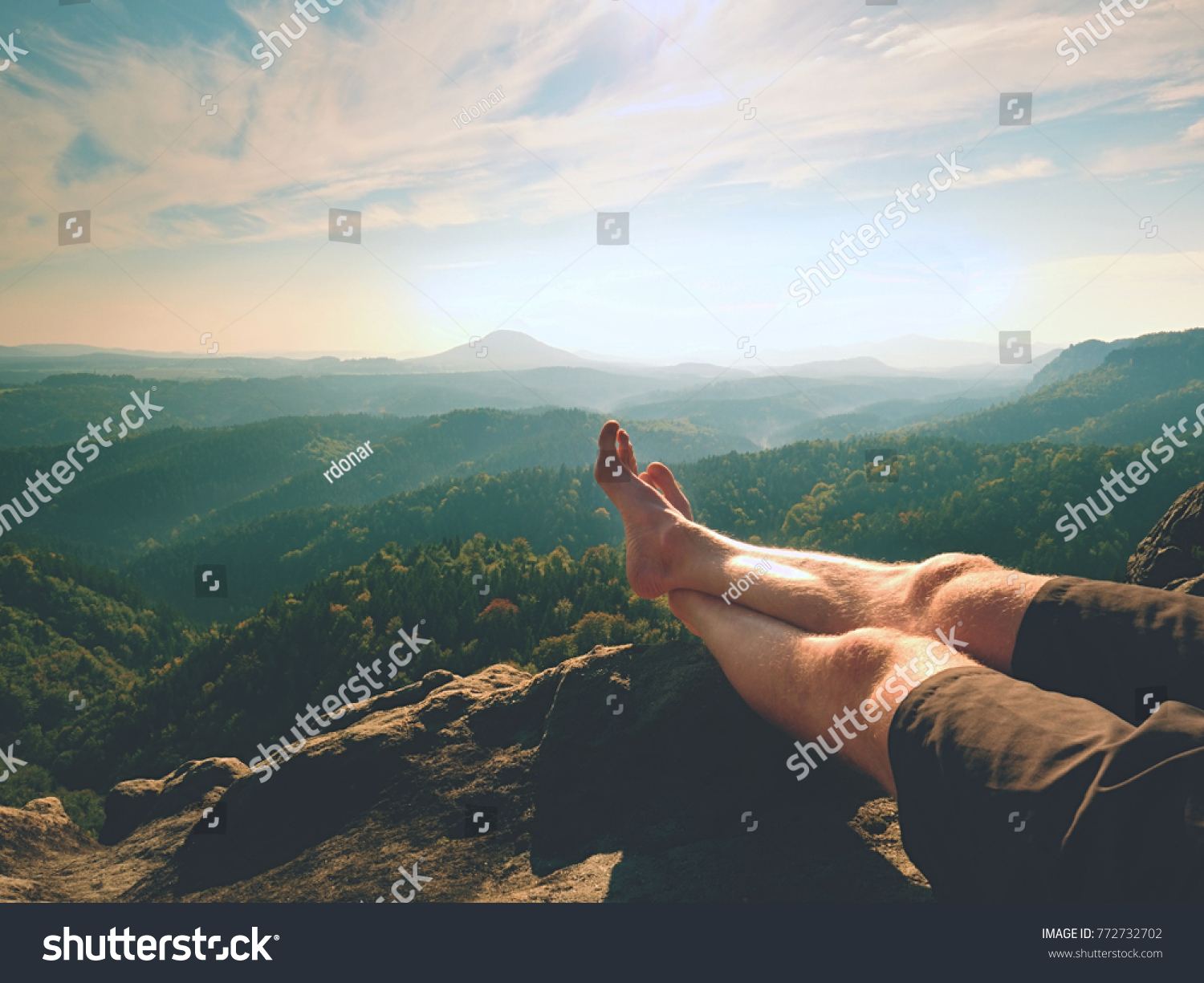 Naked Male Legs On Peak Make Stock Photo Shutterstock