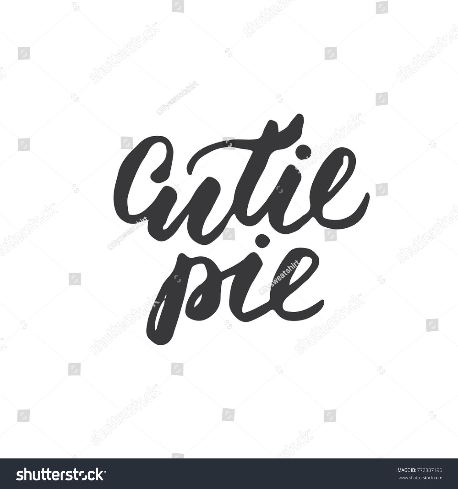 Cutie Pie Modern Hand Lettering Vector Stock Vector (Royalty Free ...