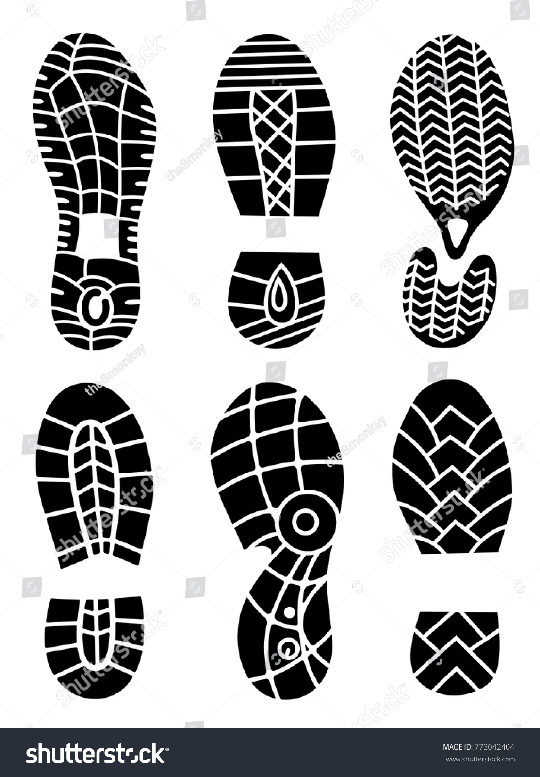 Footprint Icons Isolated On White Background Stock Vector (Royalty Free ...