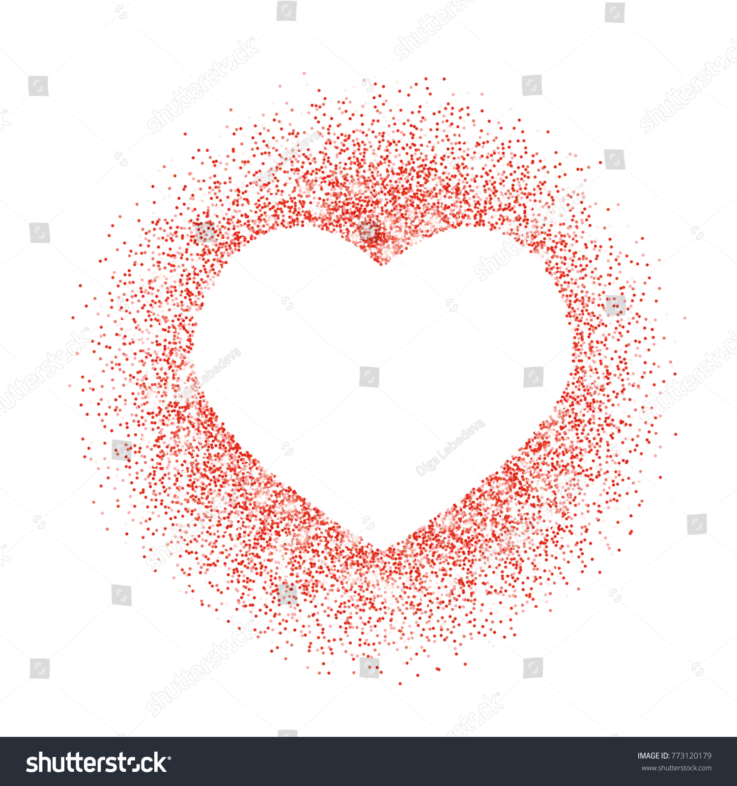 Red Glitter Heart Frame Border Vector Stock Vector (Royalty Free ...