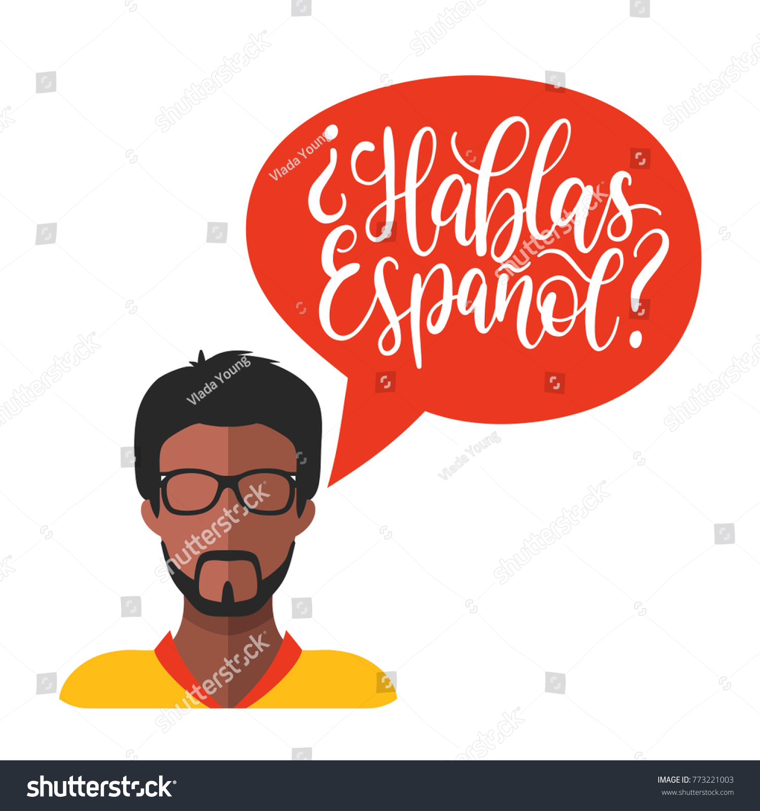 hablas-espanol-hand-lettering-phrase-translated-stock-vector-royalty