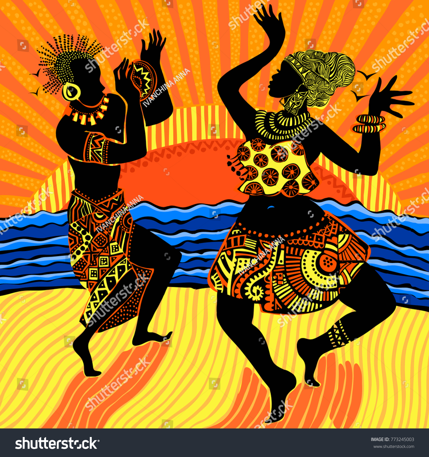 Танец африканцев схематично