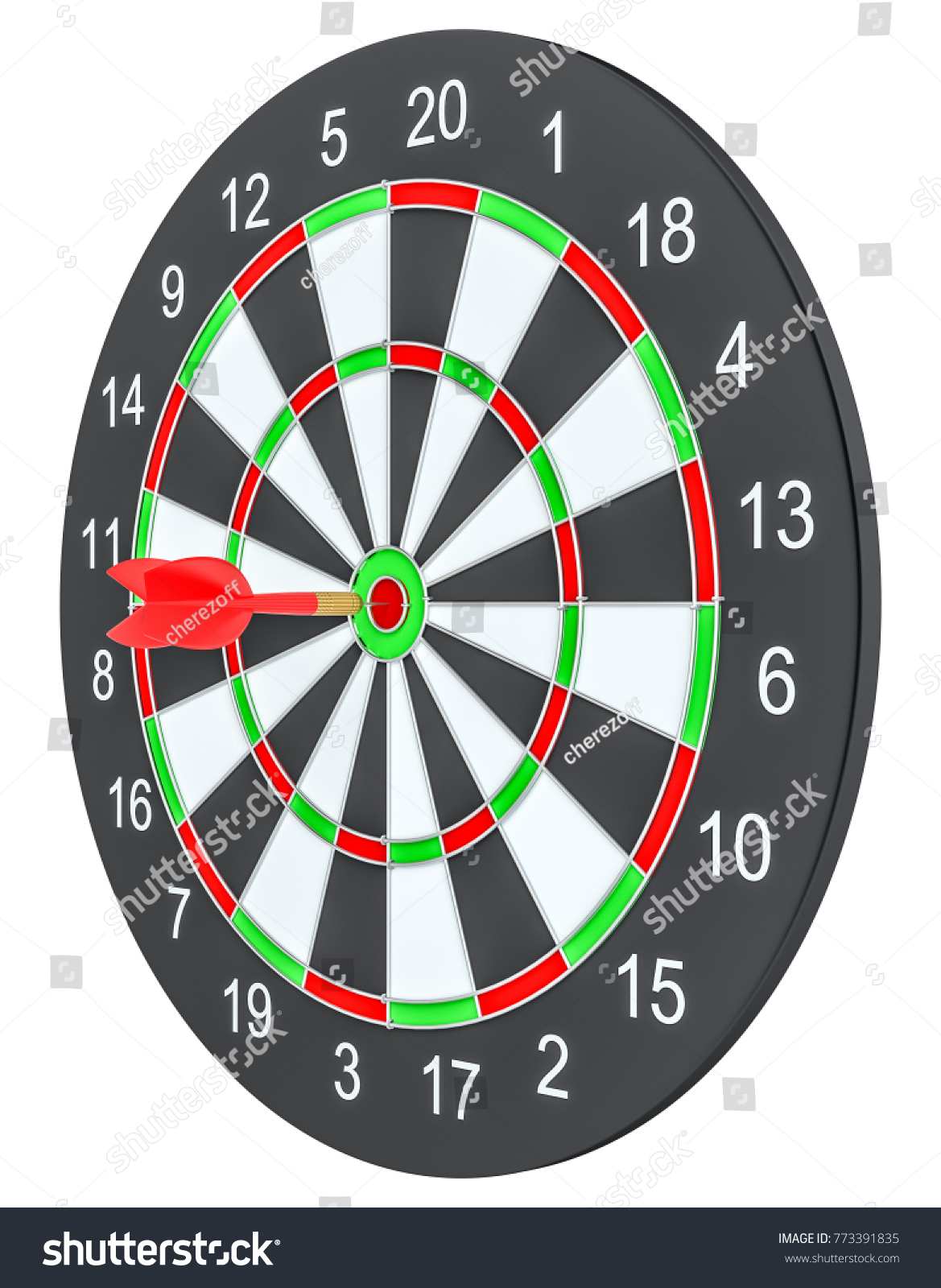 Target Dart Arrow Hitting Center Dartboard 库存插图 773391835 Shutterstock