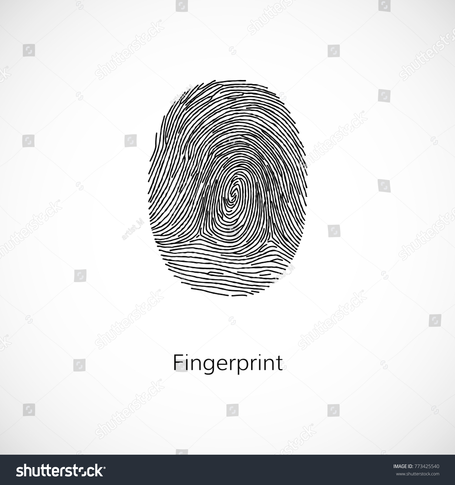 Fingerprint Illustration Isolated On White Background Stock ...