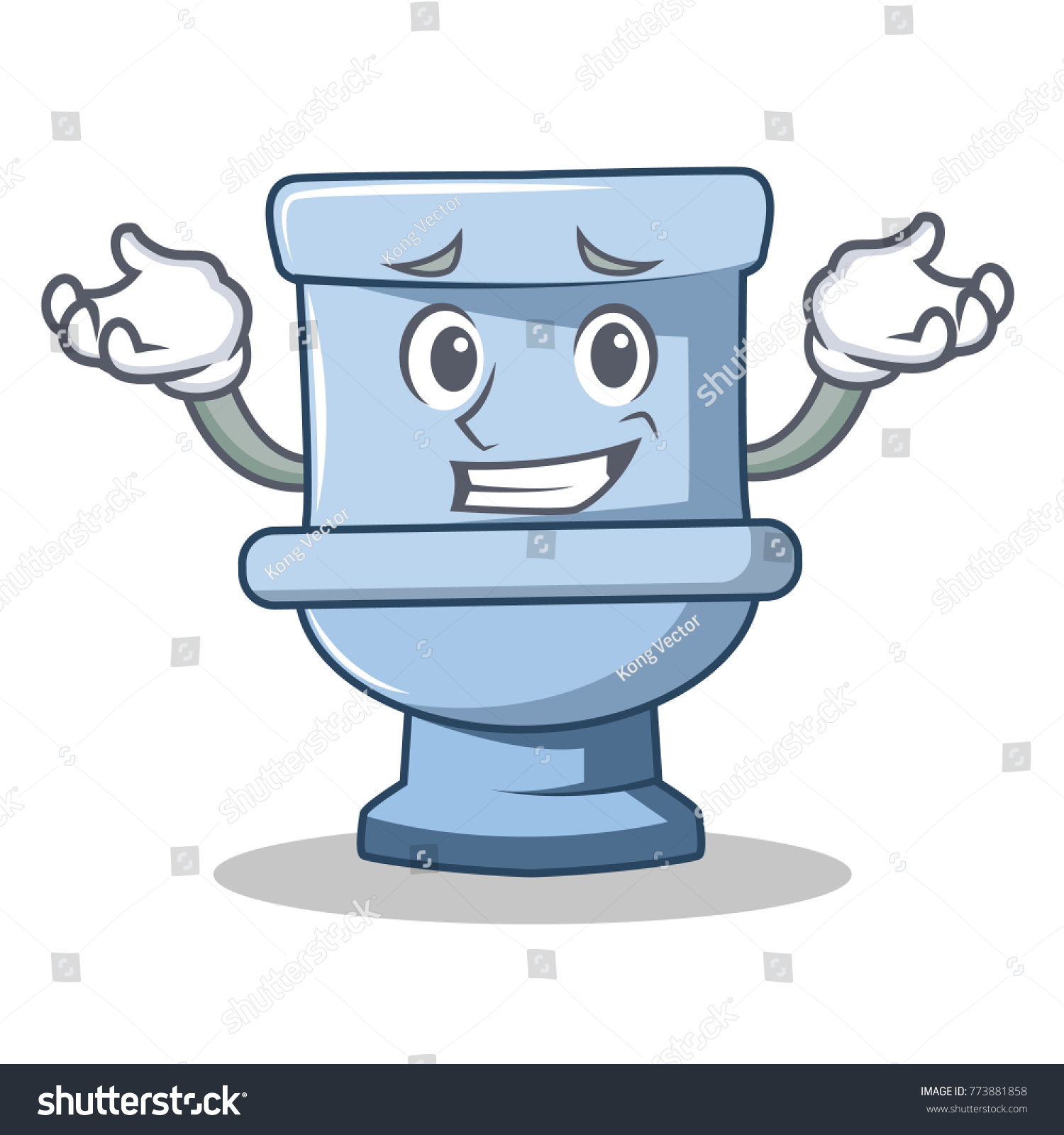 Grinning Toilet Character Cartoon Style Stock Vector (Royalty Free ...