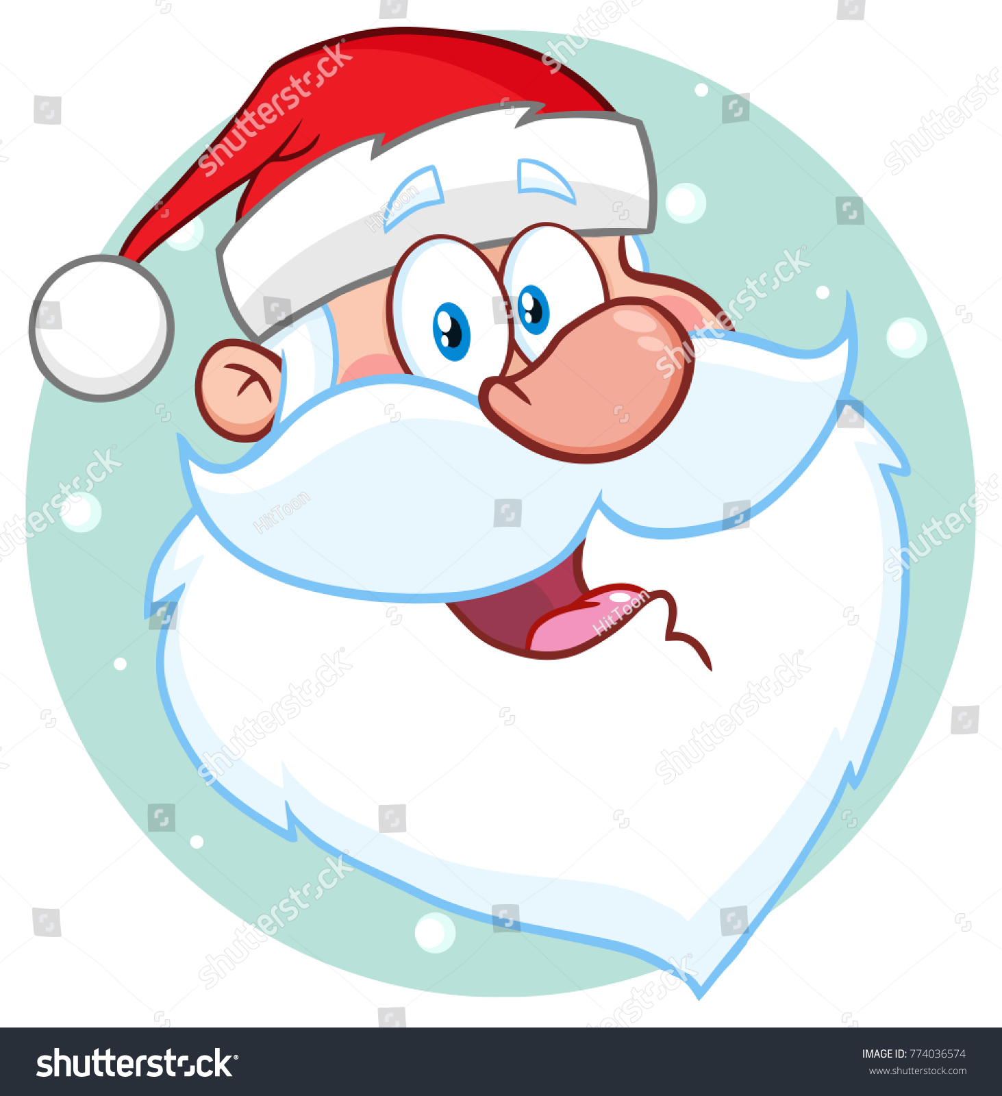 Happy Santa Claus Face Classic Cartoon Stock Vector (Royalty Free ...