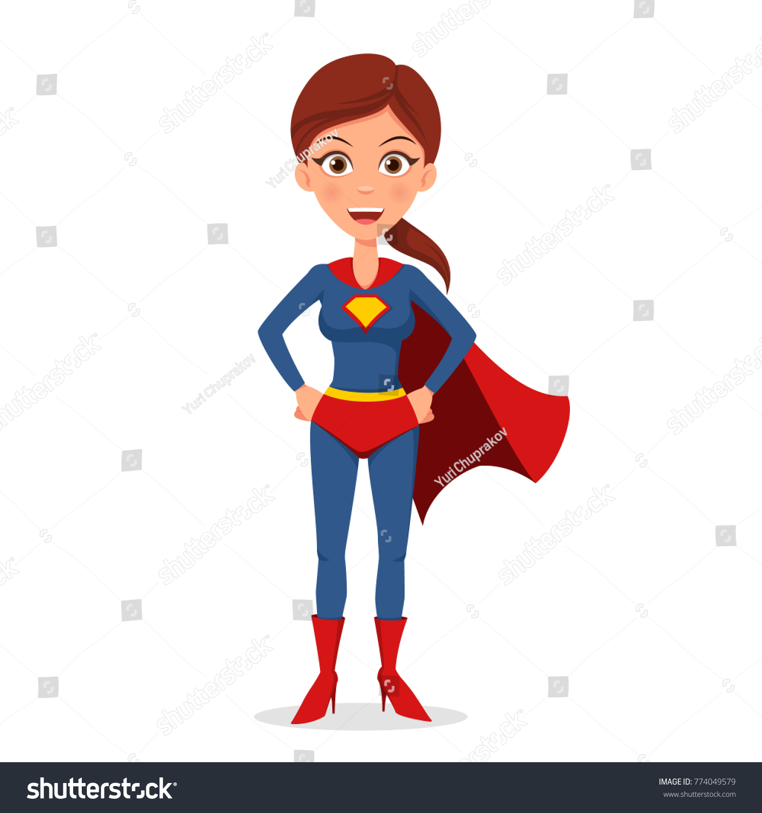 Vector Illustration Cartoon Character Superhero Woman Stock Vector ...