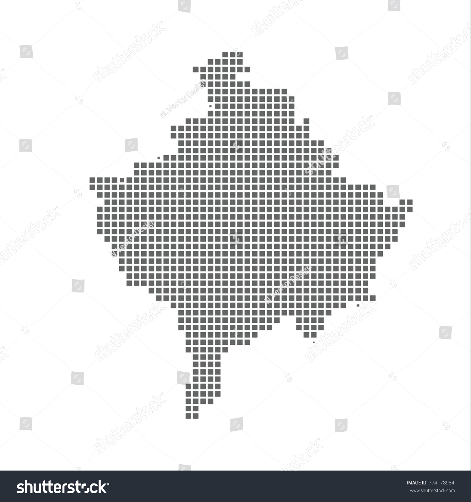 Pixel Map Kosovo Vector Dotted Map Stock Vector (Royalty Free ...