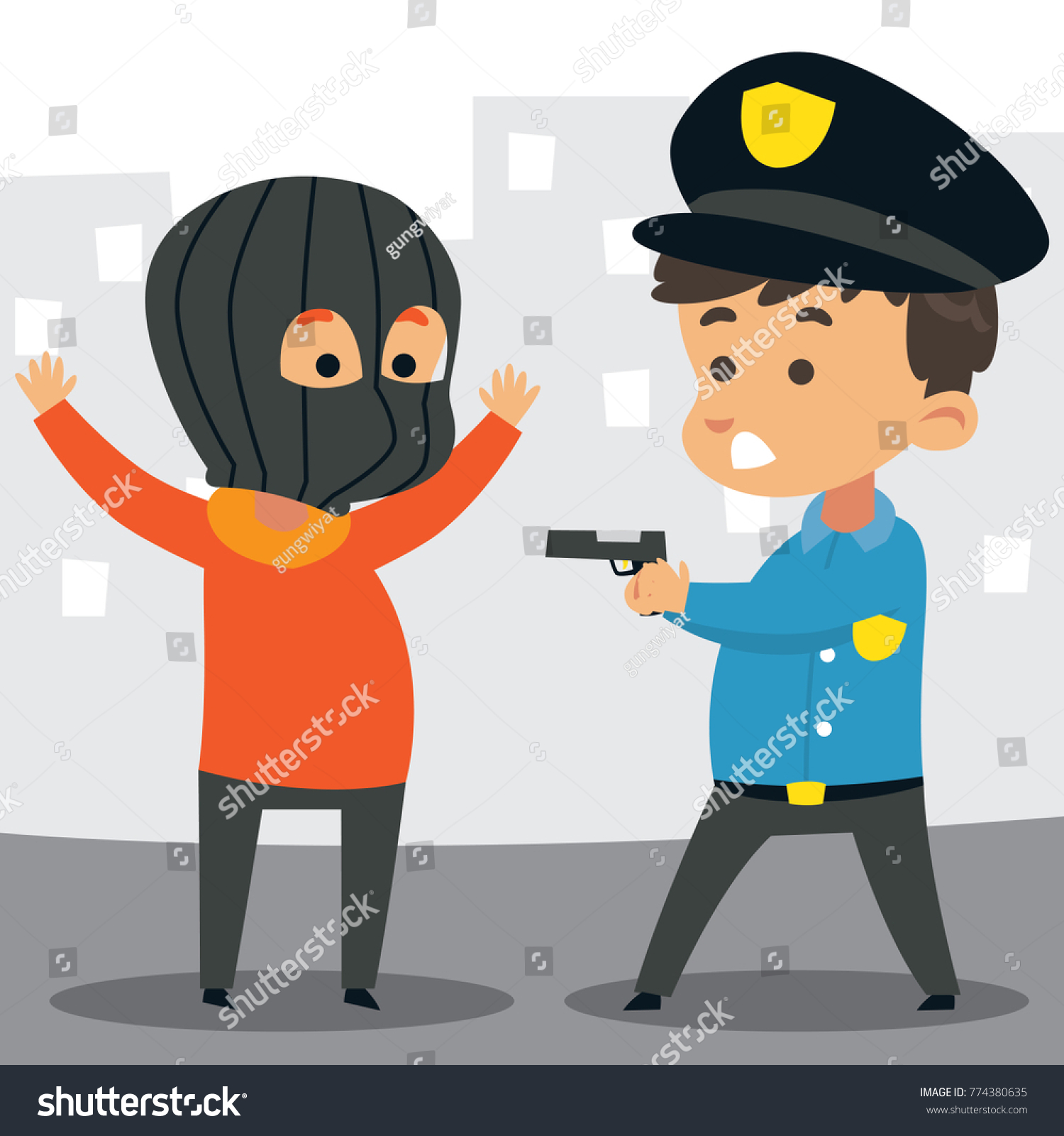 Полиция и преступник для детей