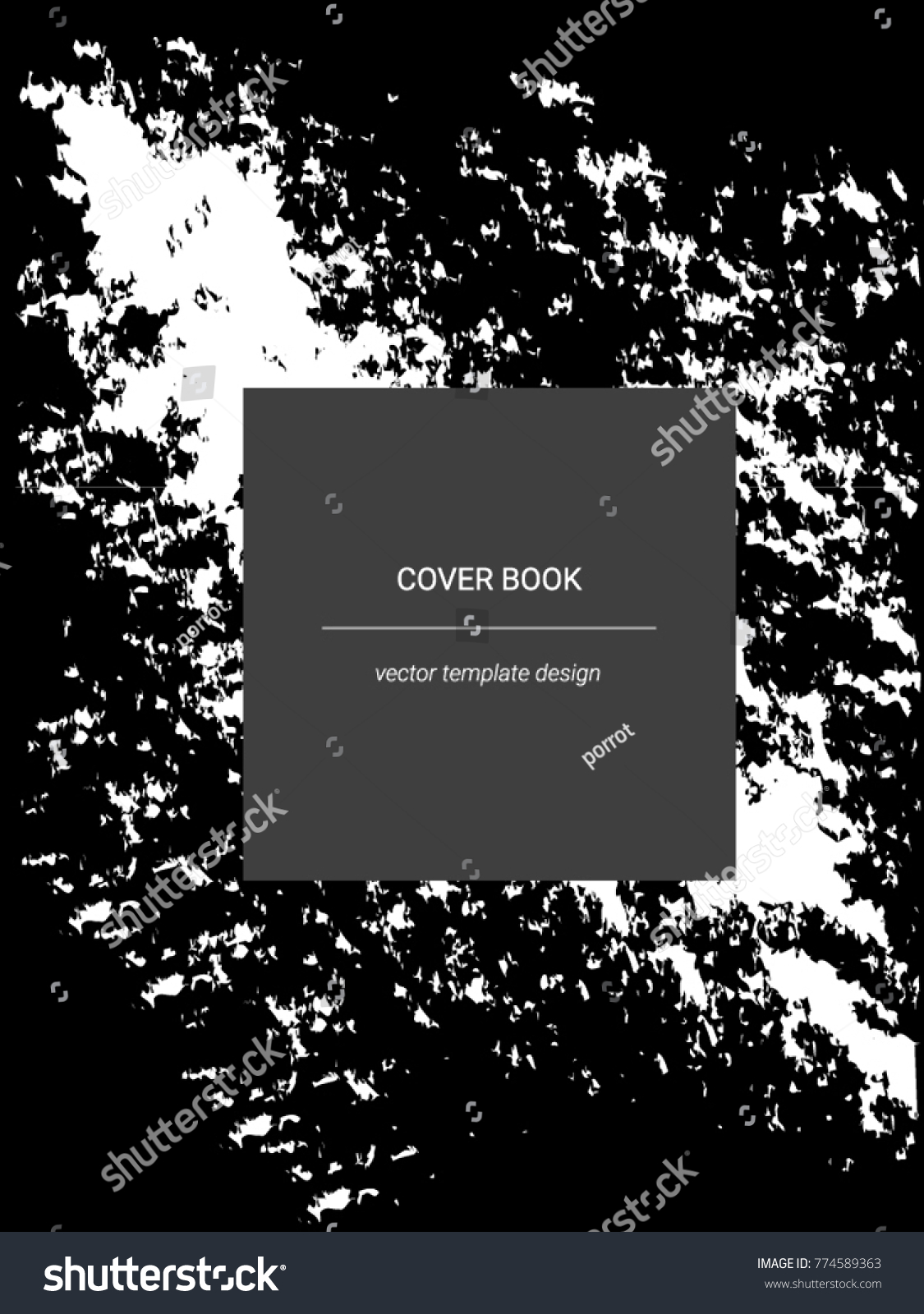 book cover design template black and white