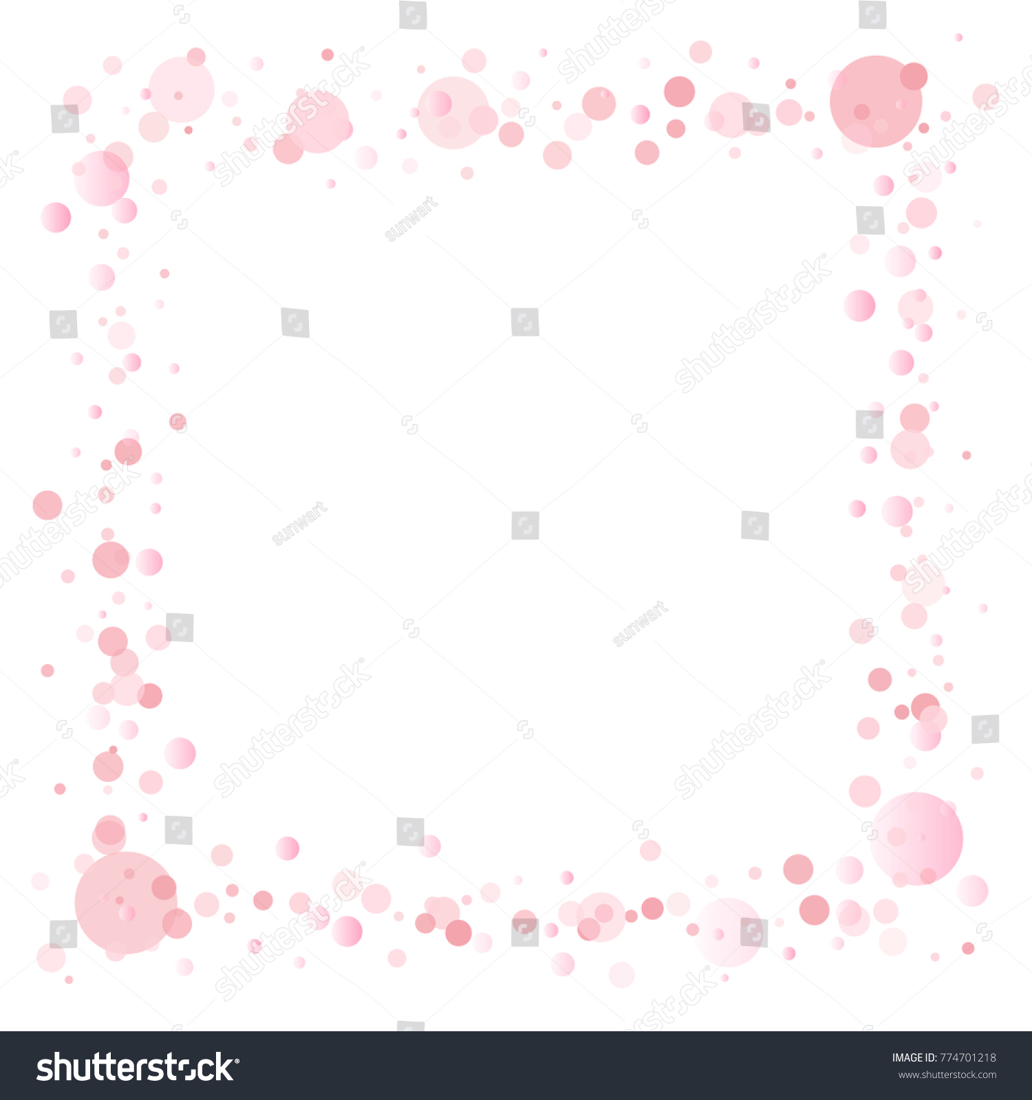 Pink Confetti Frame Border Light Gentle Stock Vector (Royalty Free ...