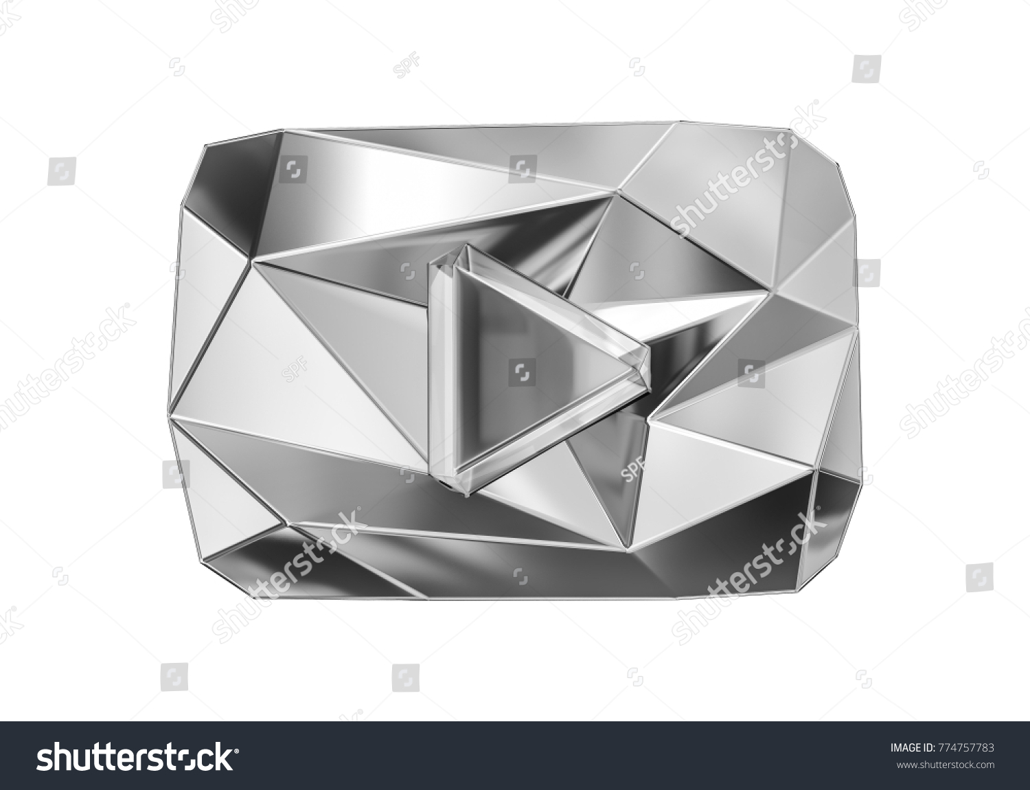 Ilustrasi Stok Diamond Play Button Trophy On White 774757783 | Shutterstock