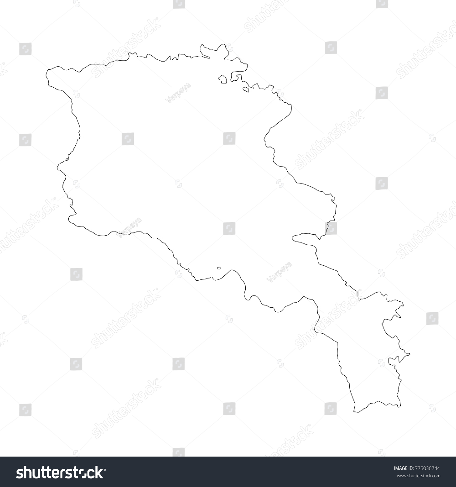 Vector Map Armenia Outliner Isolated Vector Stock Vector (Royalty Free ...