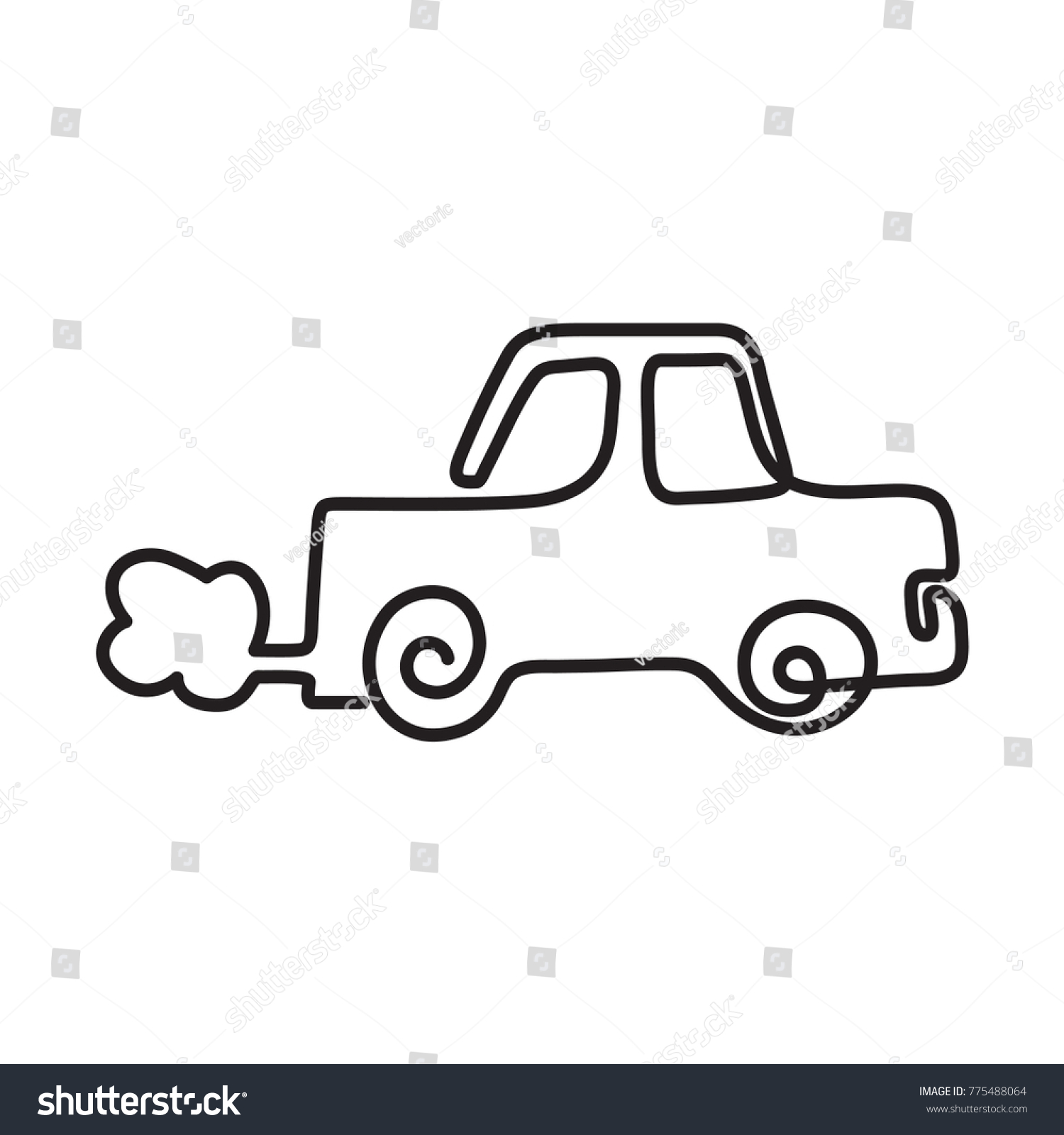 Continuous One Line Drawing Car Stock Vector (Royalty Free) 775488064 ...