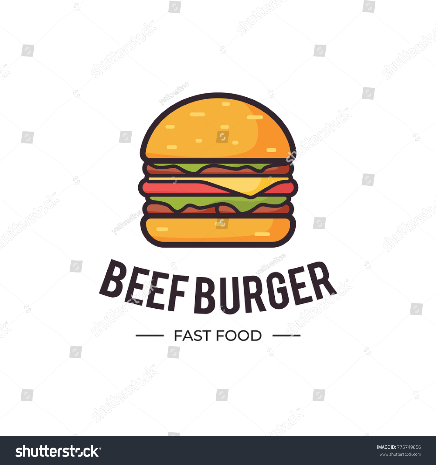 Burger Logo Fast Food Logo Stock Vector (Royalty Free) 775749856 ...