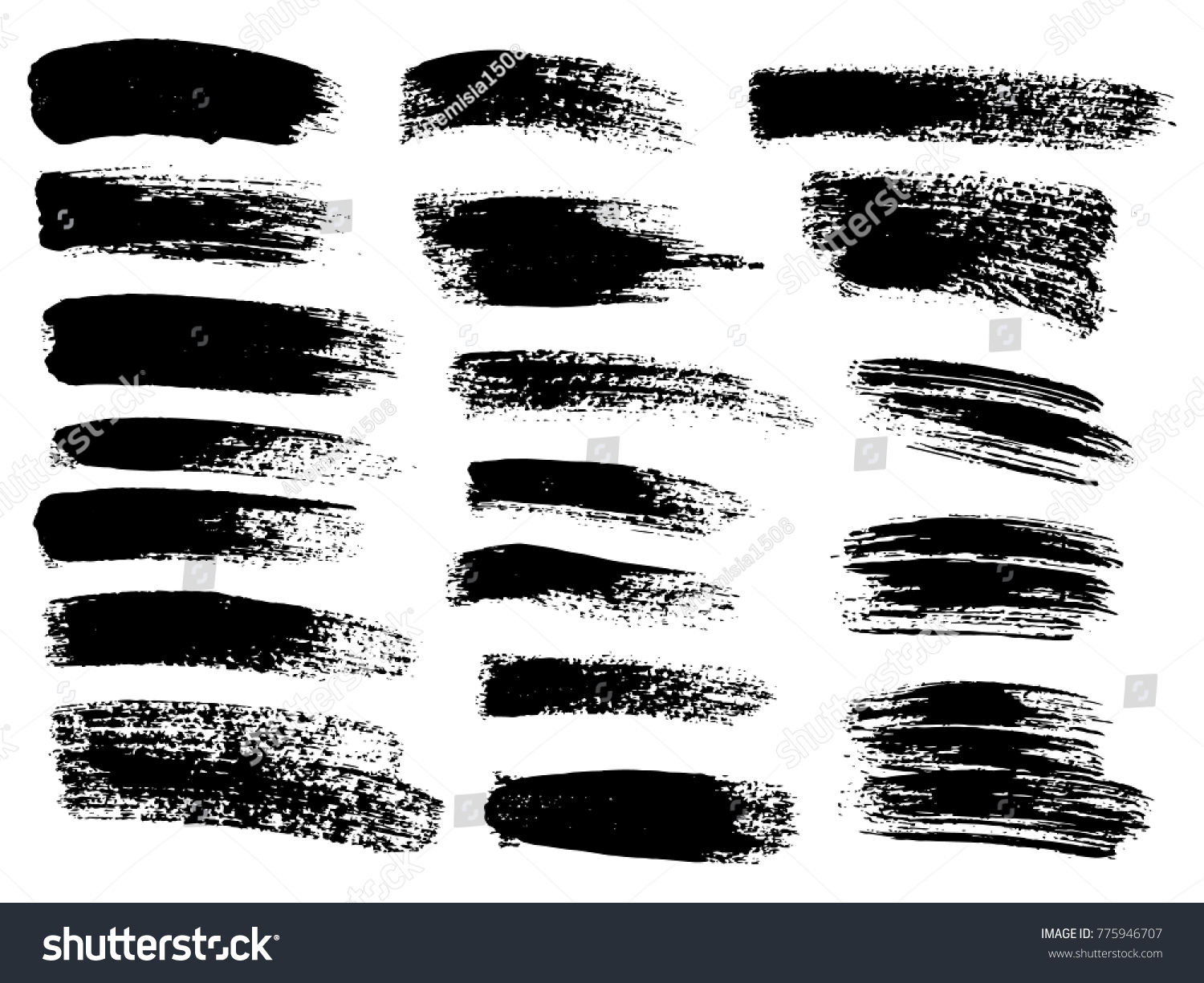 Painted Grunge Stripes Set Black Labels Stock Vector (Royalty Free ...