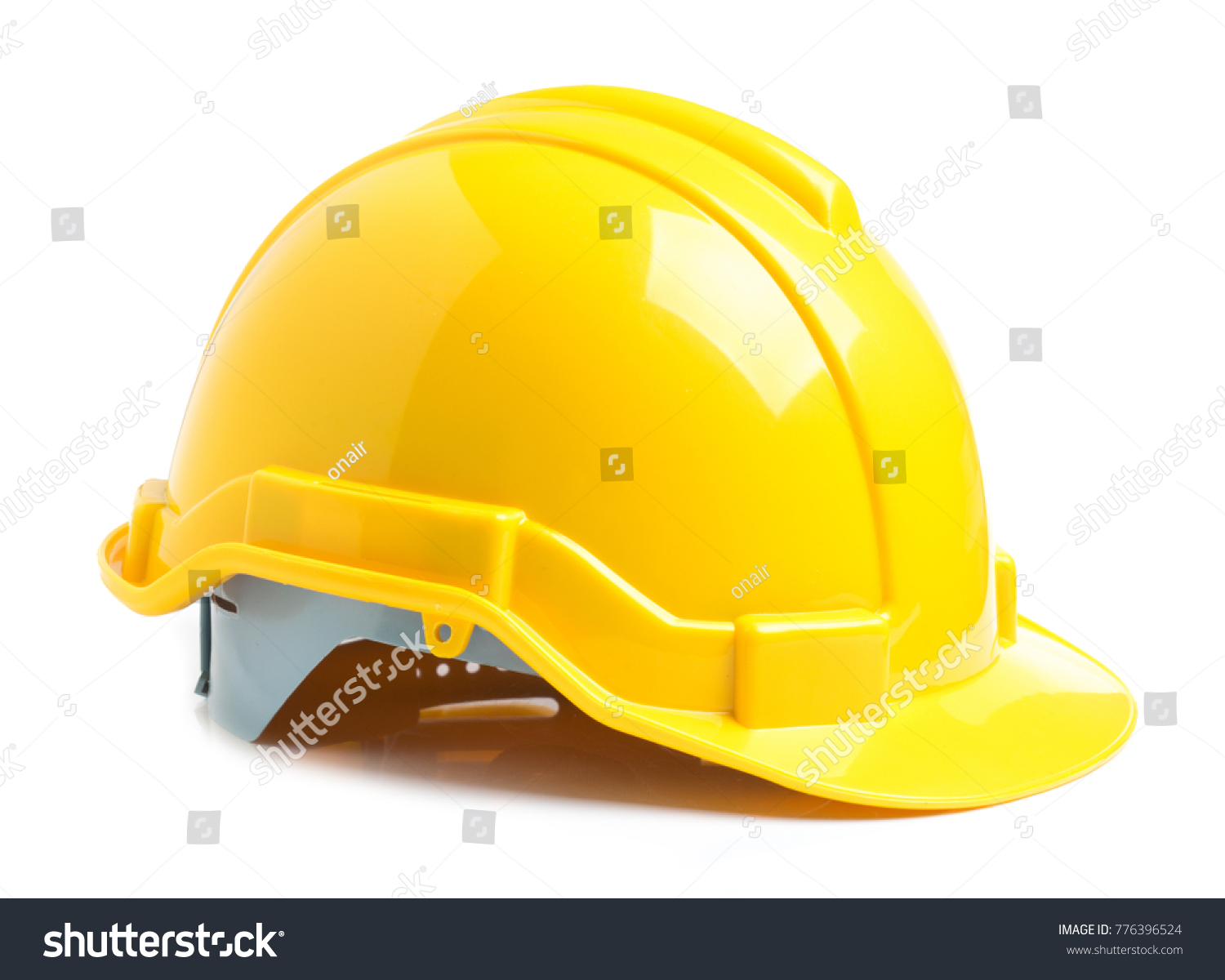 Yellow Safety Helmet On White Background Stock Photo 776396524 ...