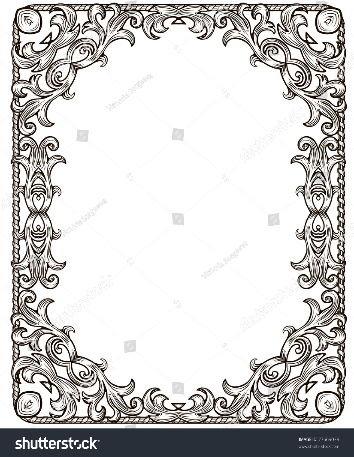 Black White Retro Frame Isolation Stock Vector (Royalty Free) 77669038 ...