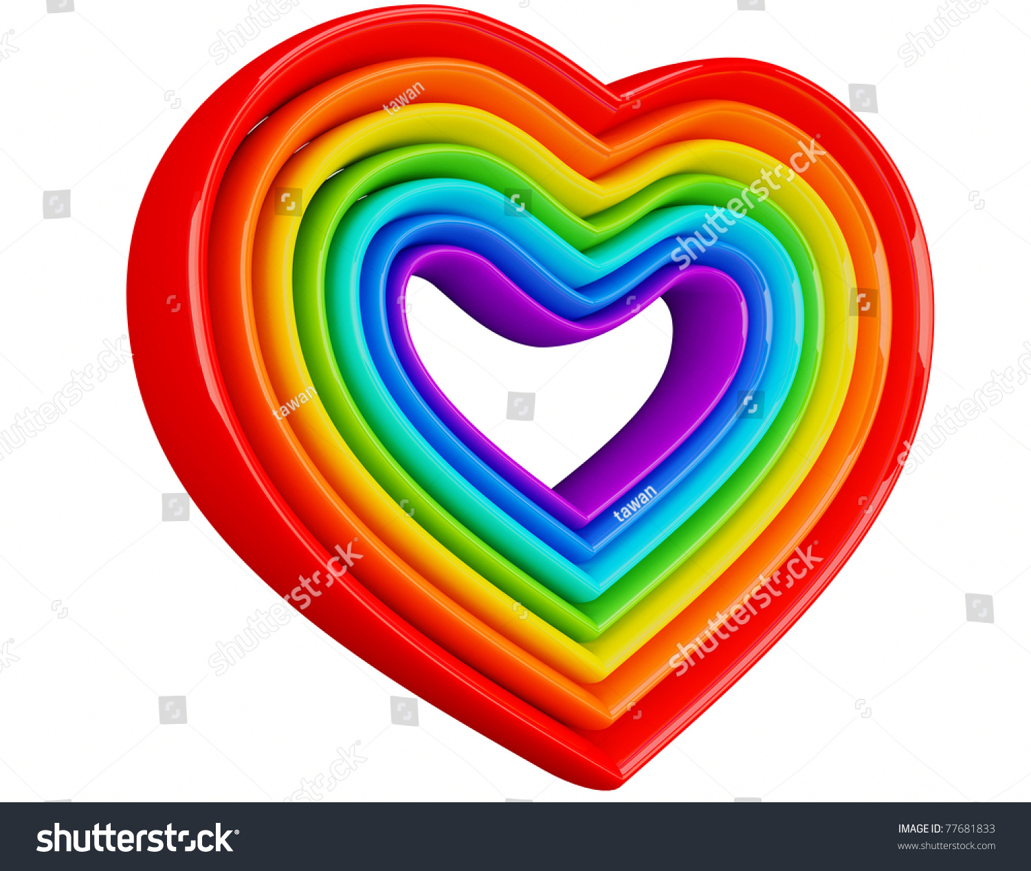 Rainbow Heart Background Clipping Path Stock Illustration 77681833 Shutterstock