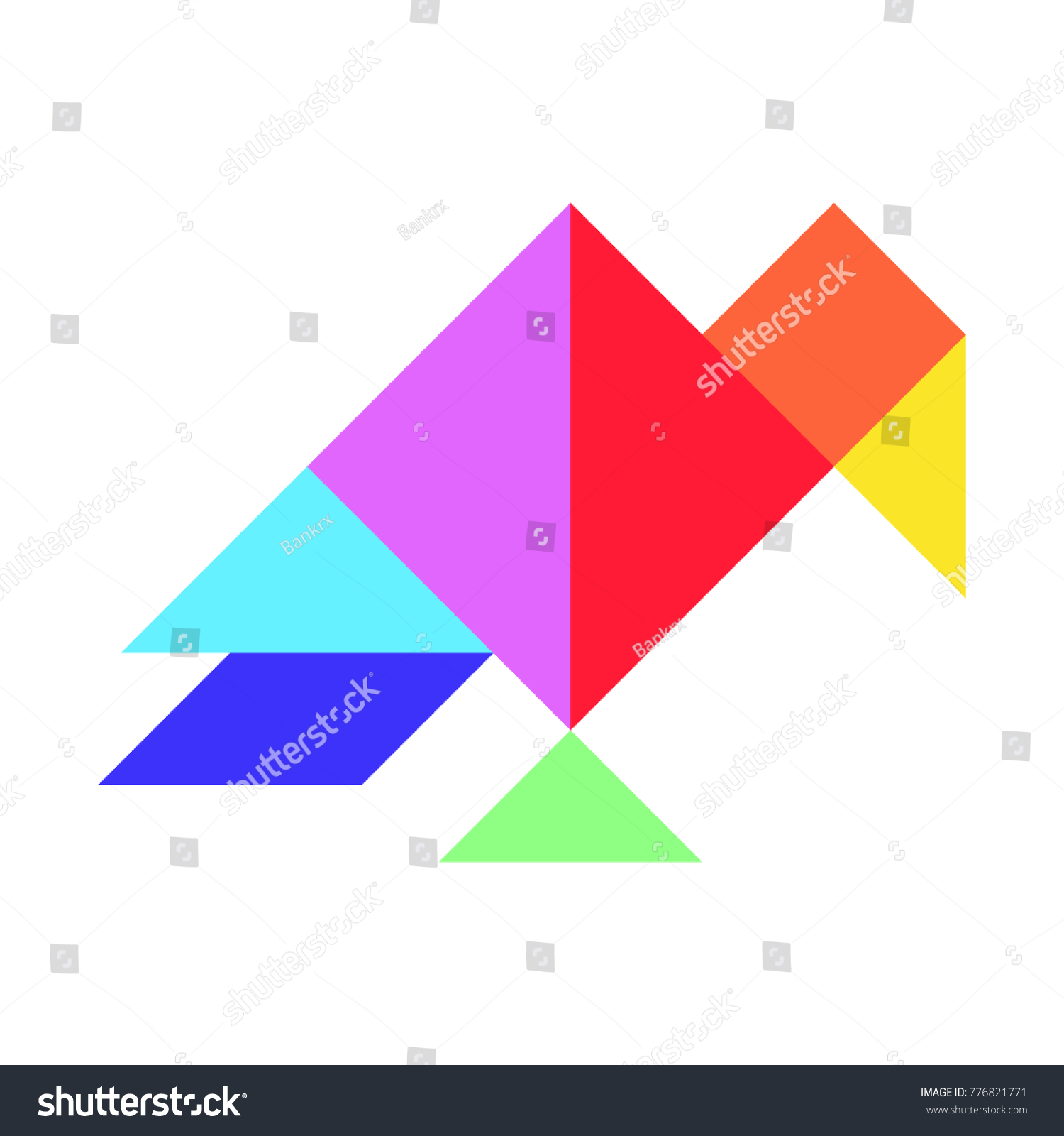 Colorful Tangram Puzzle Vulture Shape On Stock Vector (Royalty Free ...