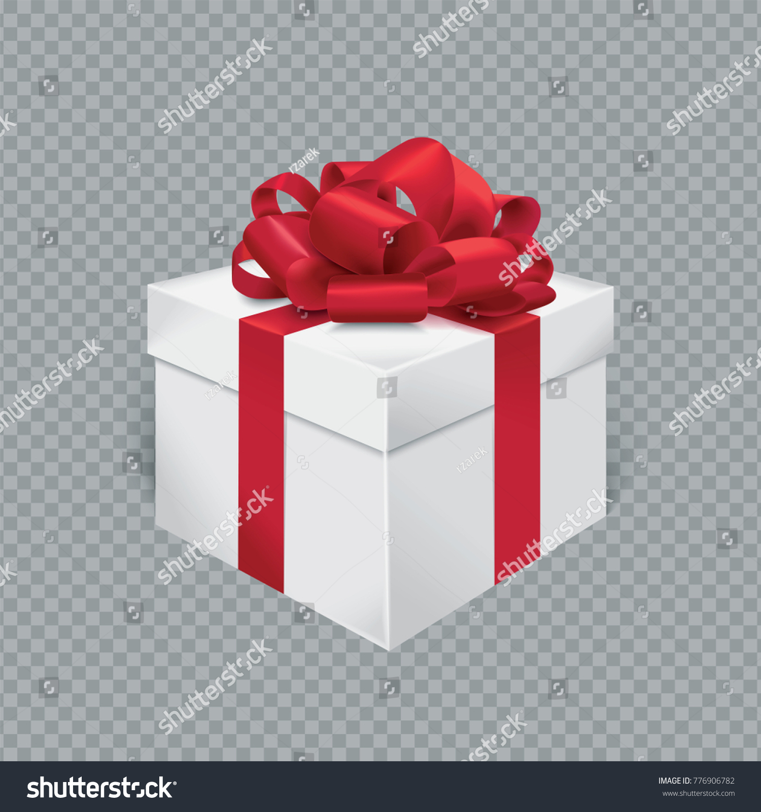 Vector Realistic Gift Box Red Ribbon Stock Vector (Royalty Free ...