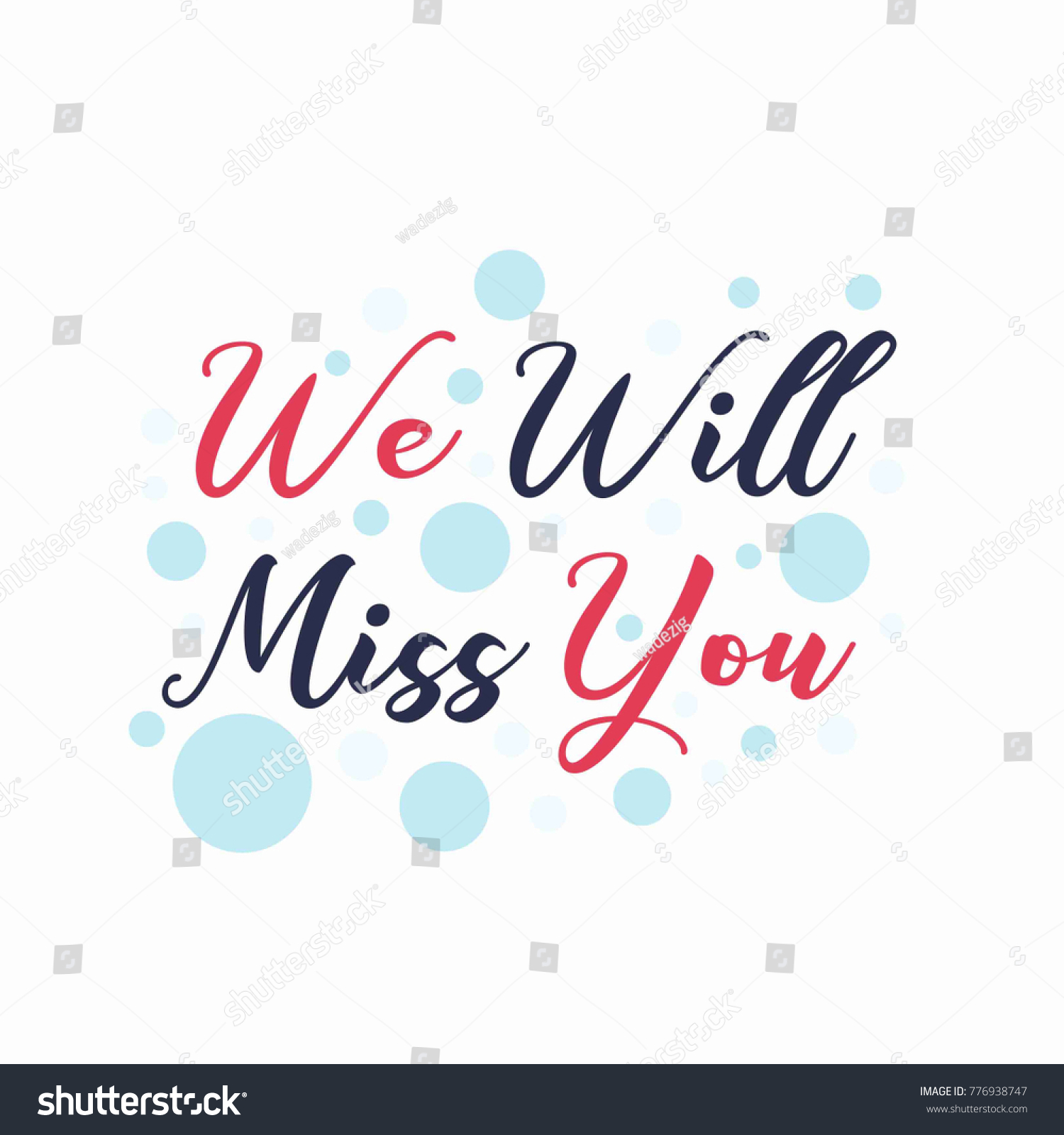 Farewell Card We Will Miss You Stock Vector (Royalty Free) 776938747 ...