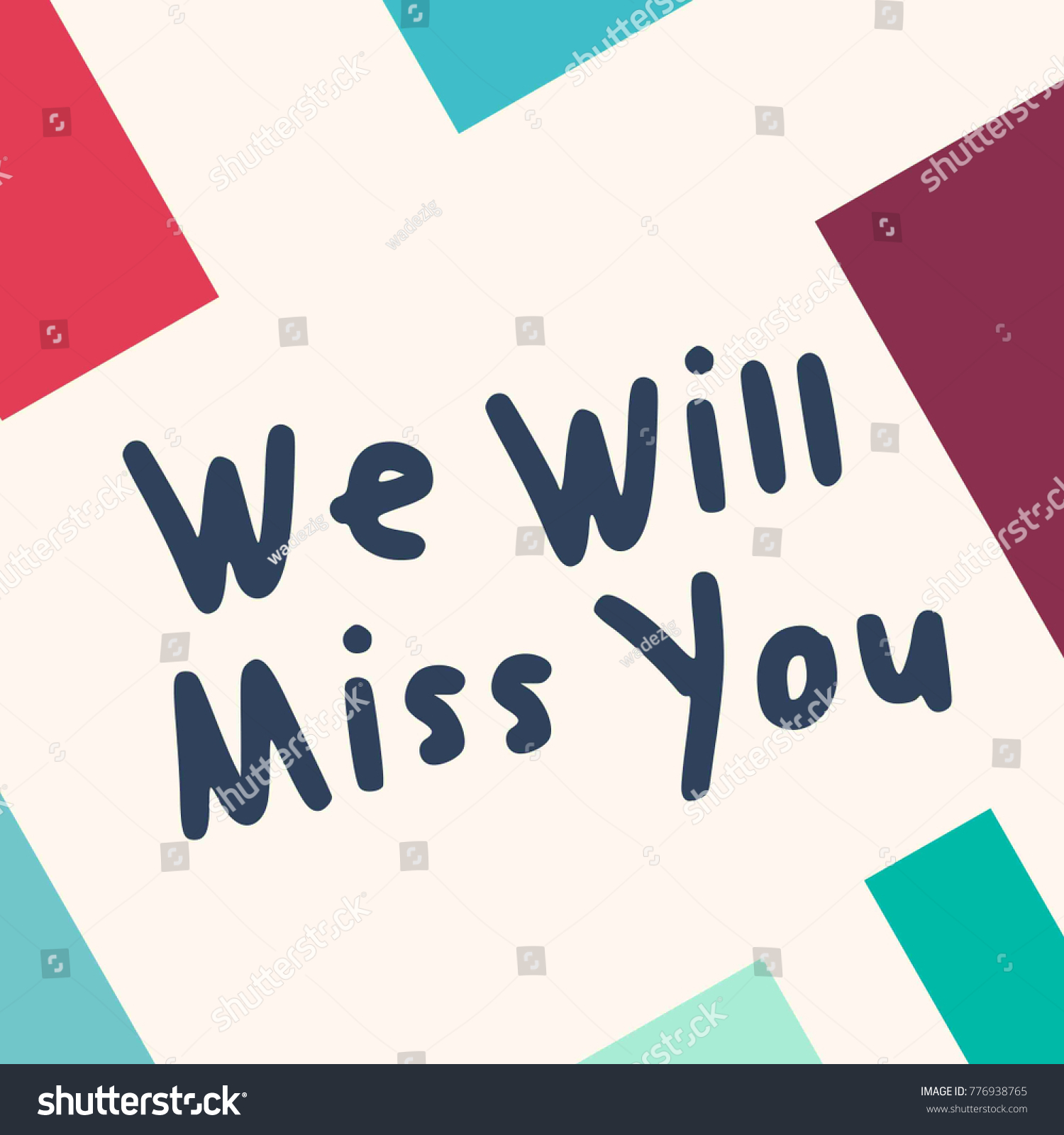 Farewell Card We Will Miss You Stock Vector (Royalty Free) 776938765 ...