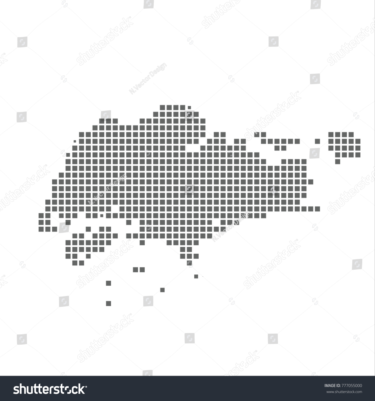 Pixel Map Singapore Vector Dotted Map Stock Vector (Royalty Free ...