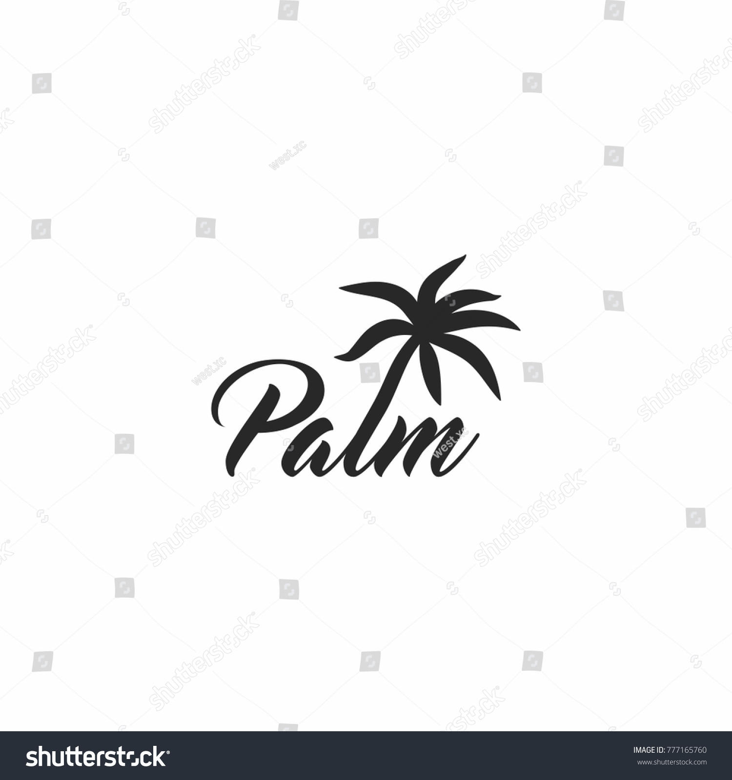 Palm Logo Vector Flat Black Icon Stock Vector (Royalty Free) 777165760 ...