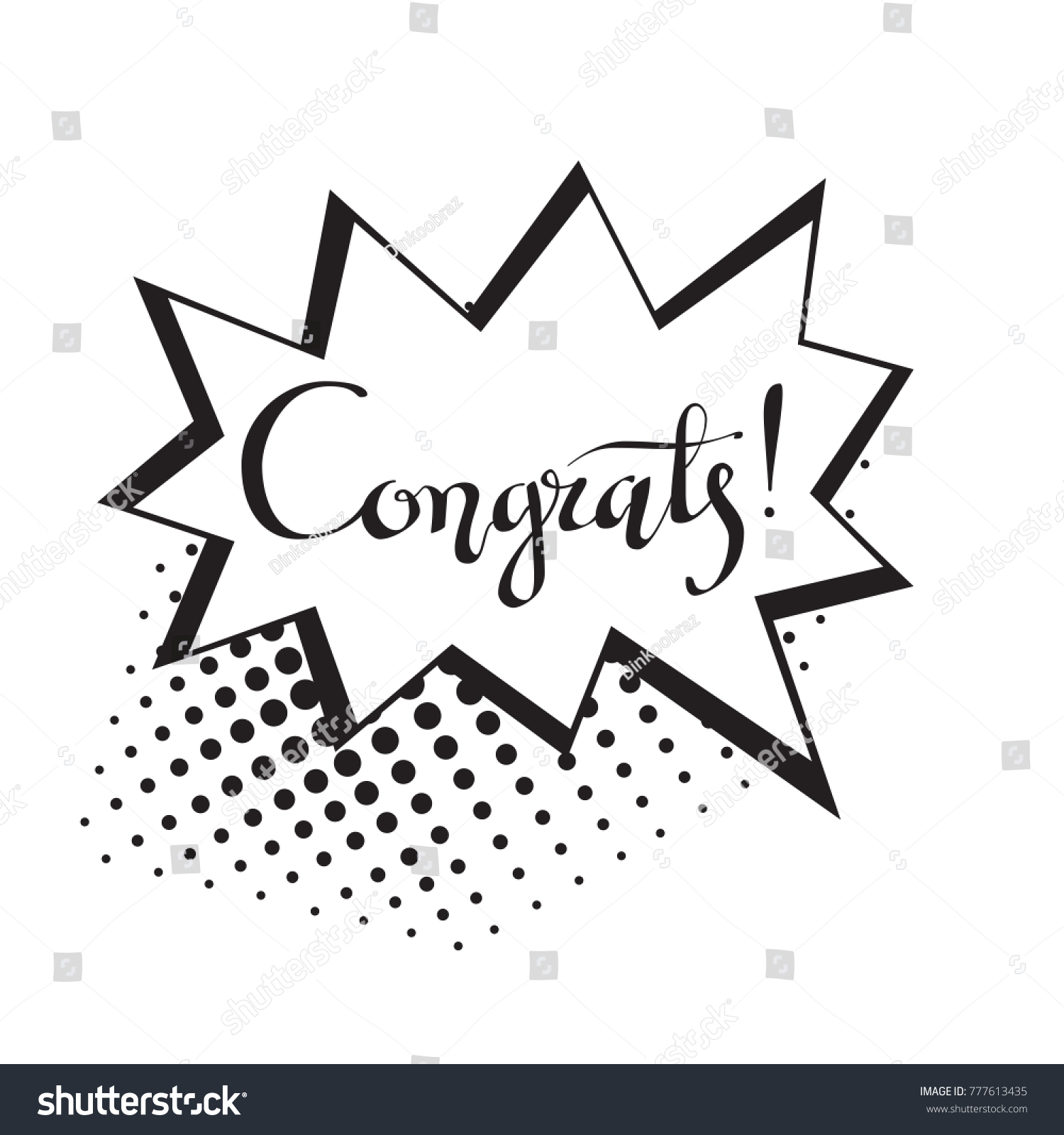 Congrats Hand Written Lettering Congratulations Card Stock Illustration ...