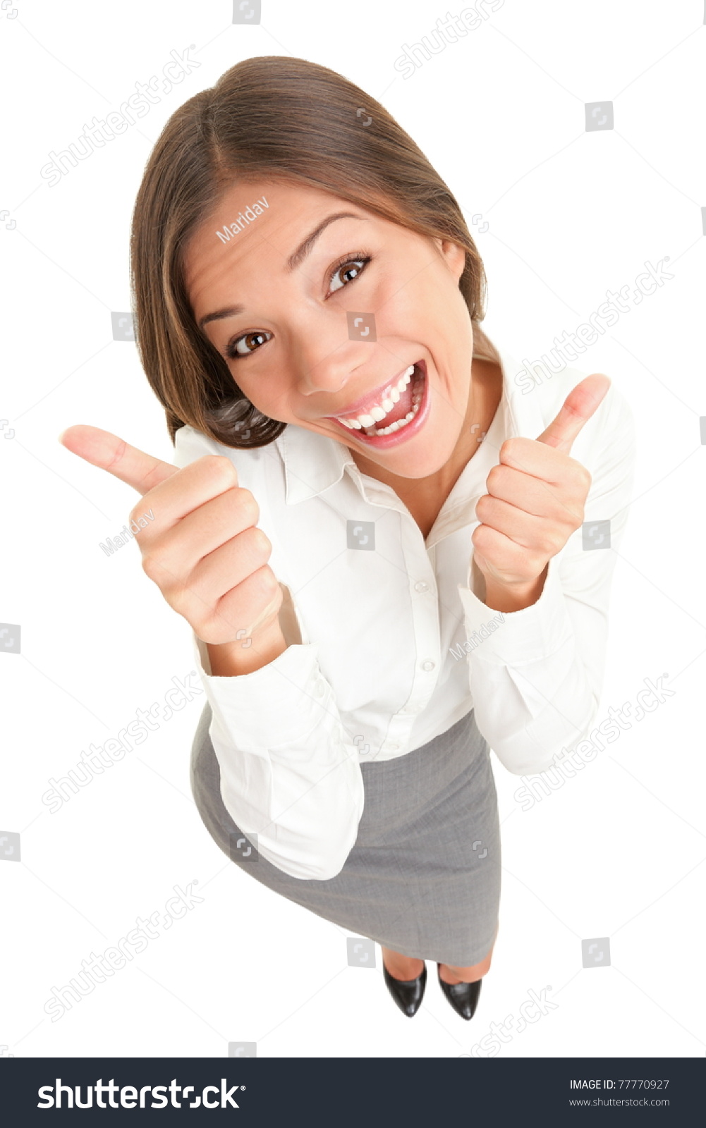 Happy Thumbs Success Woman Isolated On Stock Photo 77770927 | Shutterstock