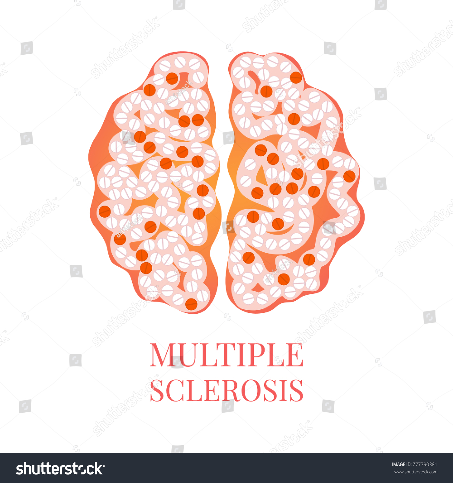 Multiple Sclerosis Awareness Poster Brain Made Stock Vector (Royalty ...