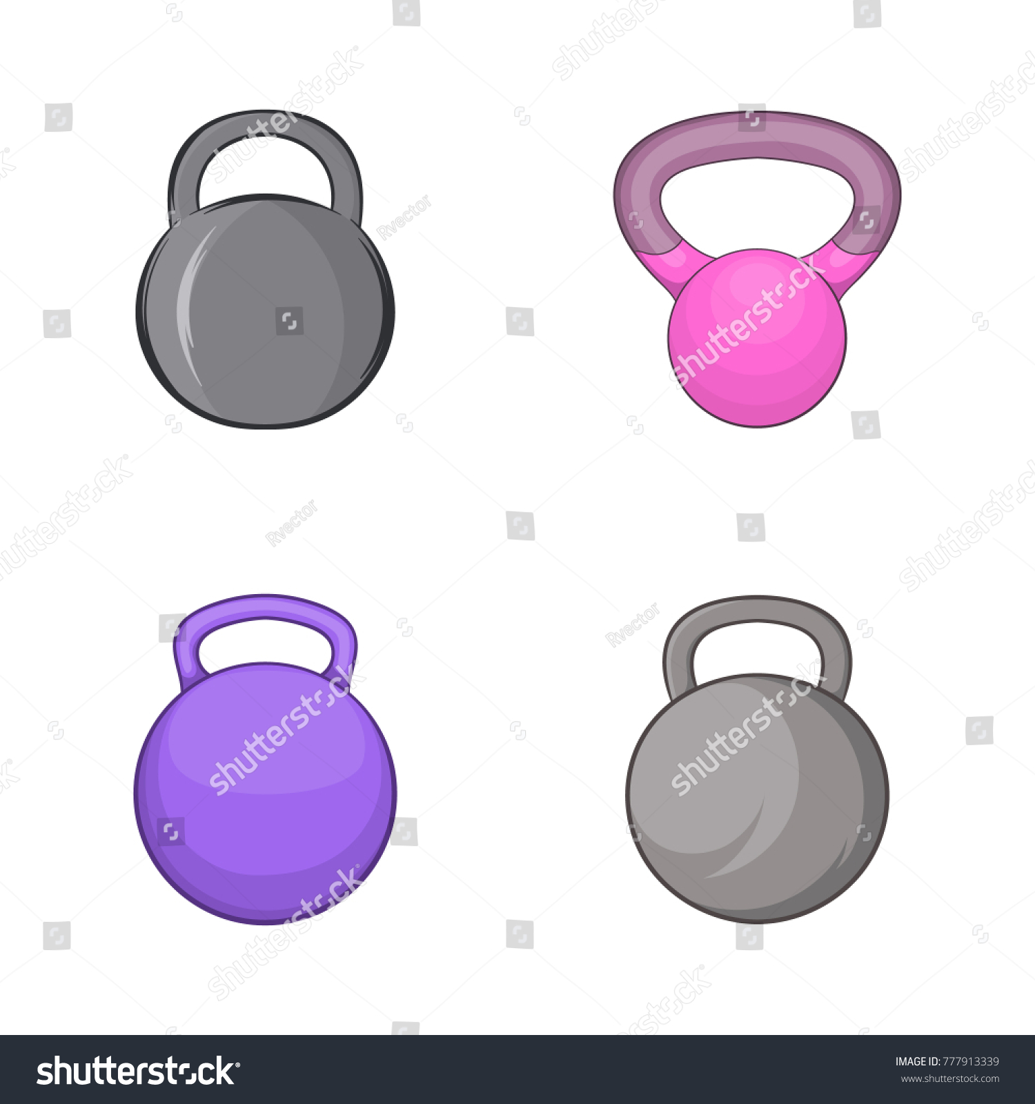 Weights Icon Set Cartoon Set Weights Stock Vector (Royalty Free ...